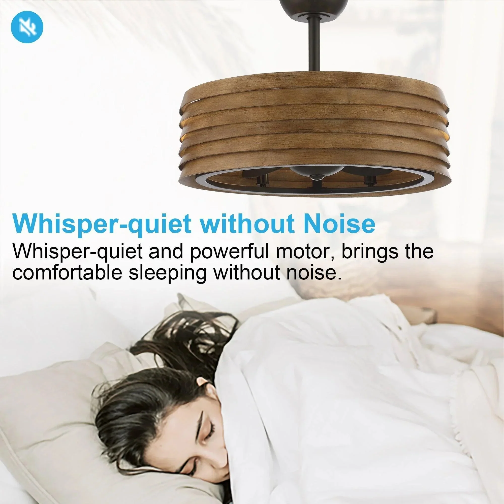 Parrot Uncle 24-Inch Farmhouse DC Motor Downrod Mount Reversible Fandelier Ceiling Fan with Lighting and Remote Control (A560706CA110V) - Image 8