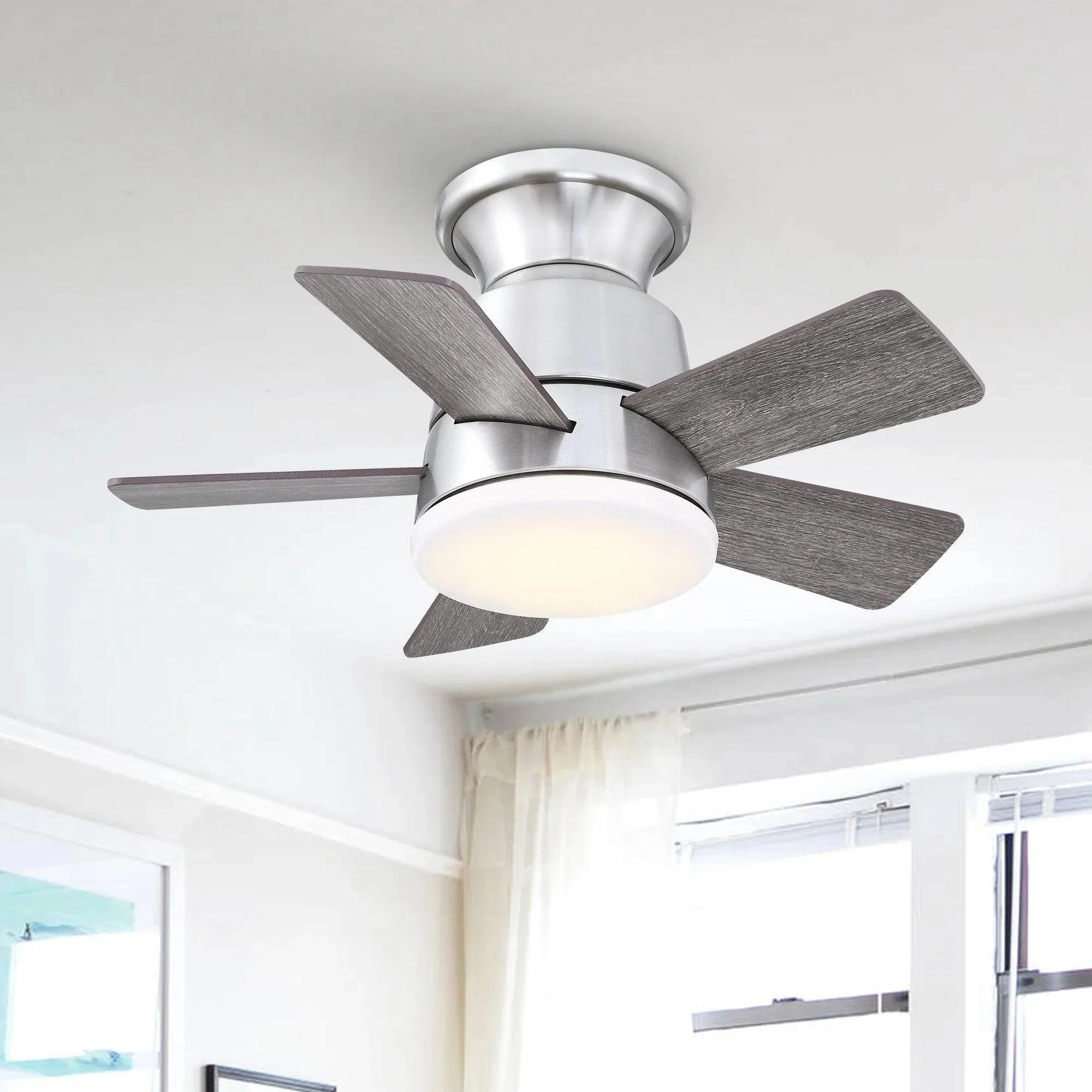 Parrot Uncle 24-Inch Farmhouse Flush Mount Reversible Iron Ceiling Fan with Lighting and Remote Control - Image 14