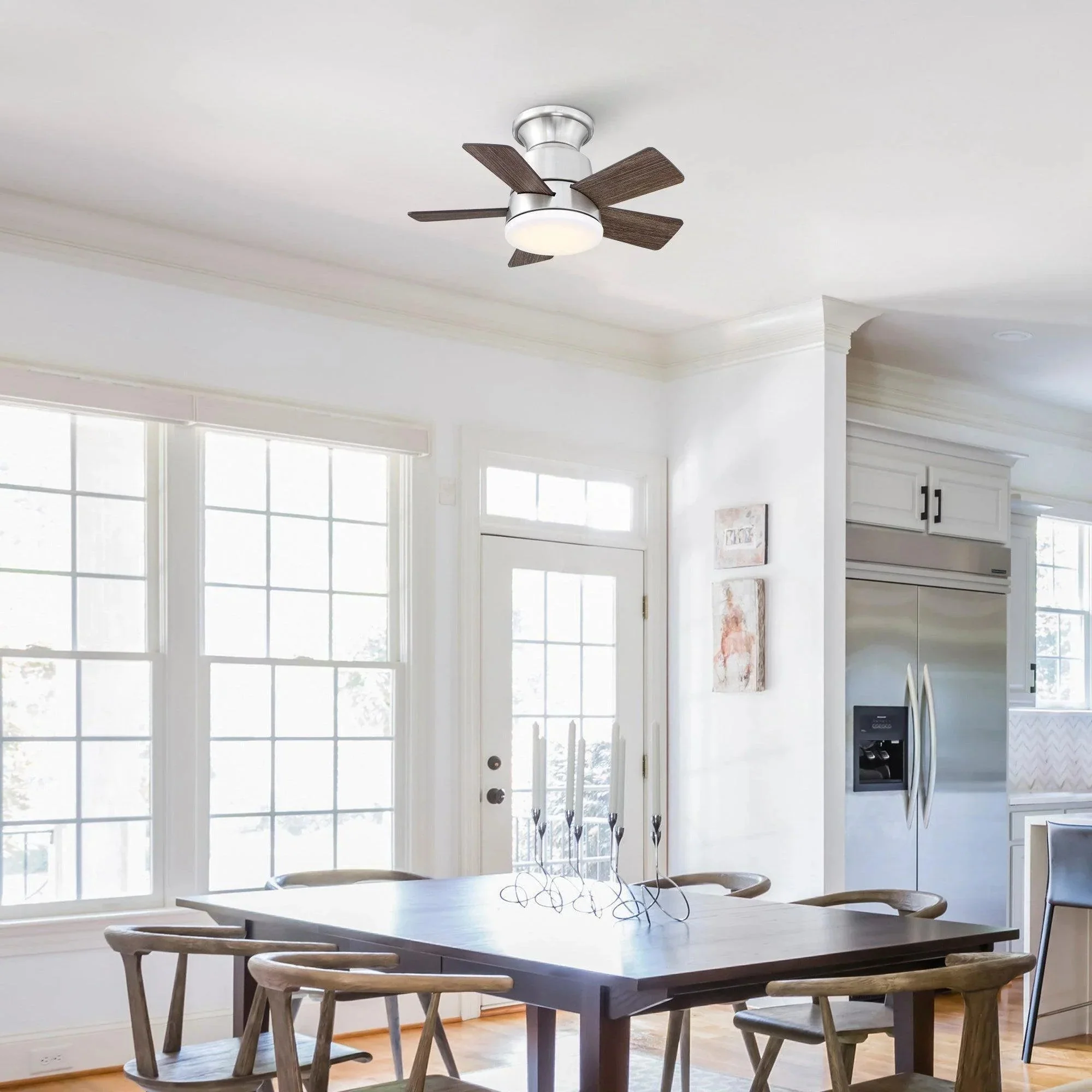 Parrot Uncle 24-Inch Farmhouse Flush Mount Reversible Iron Ceiling Fan with Lighting and Remote Control - Image 15