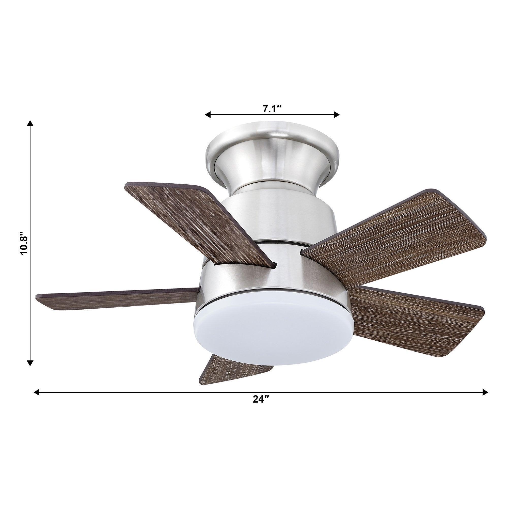 Parrot Uncle 24-Inch Farmhouse Flush Mount Reversible Iron Ceiling Fan with Lighting and Remote Control - Image 23