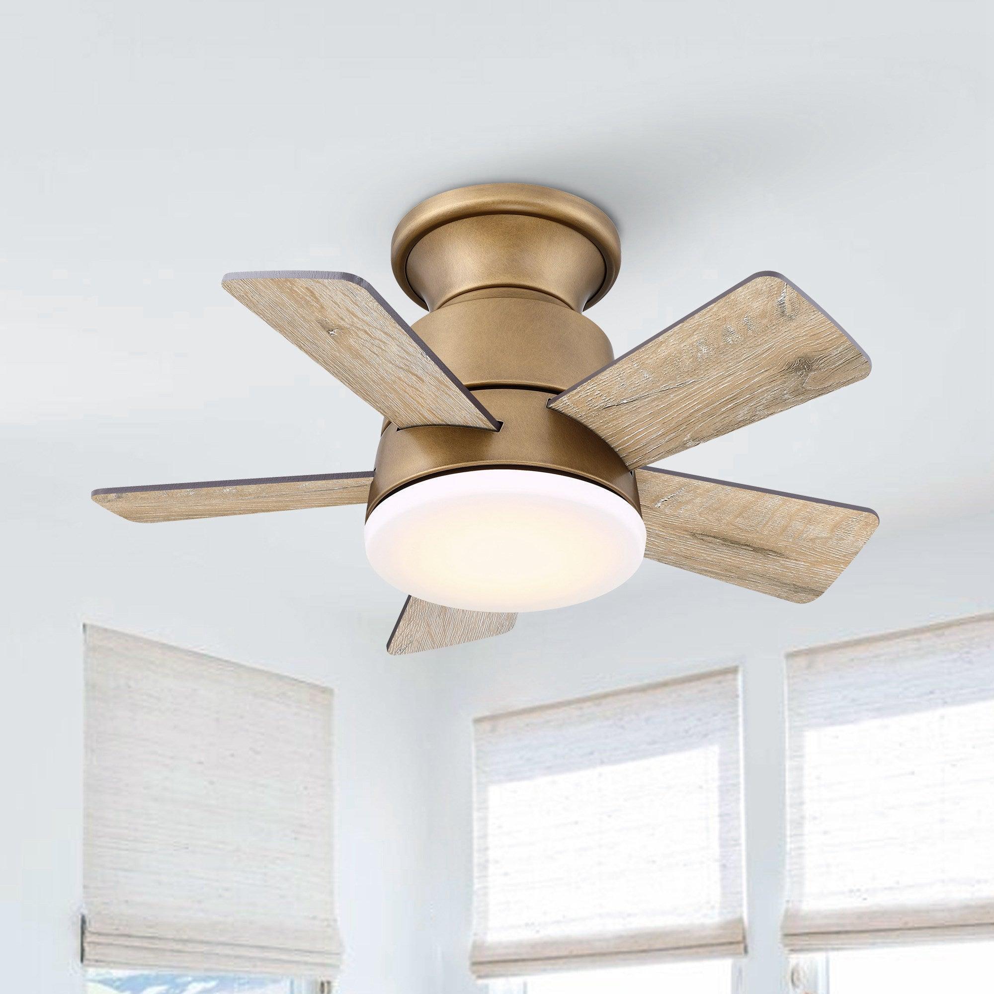 Parrot Uncle 24-Inch Farmhouse Flush Mount Reversible Iron Ceiling Fan with Lighting and Remote Control - Image 26
