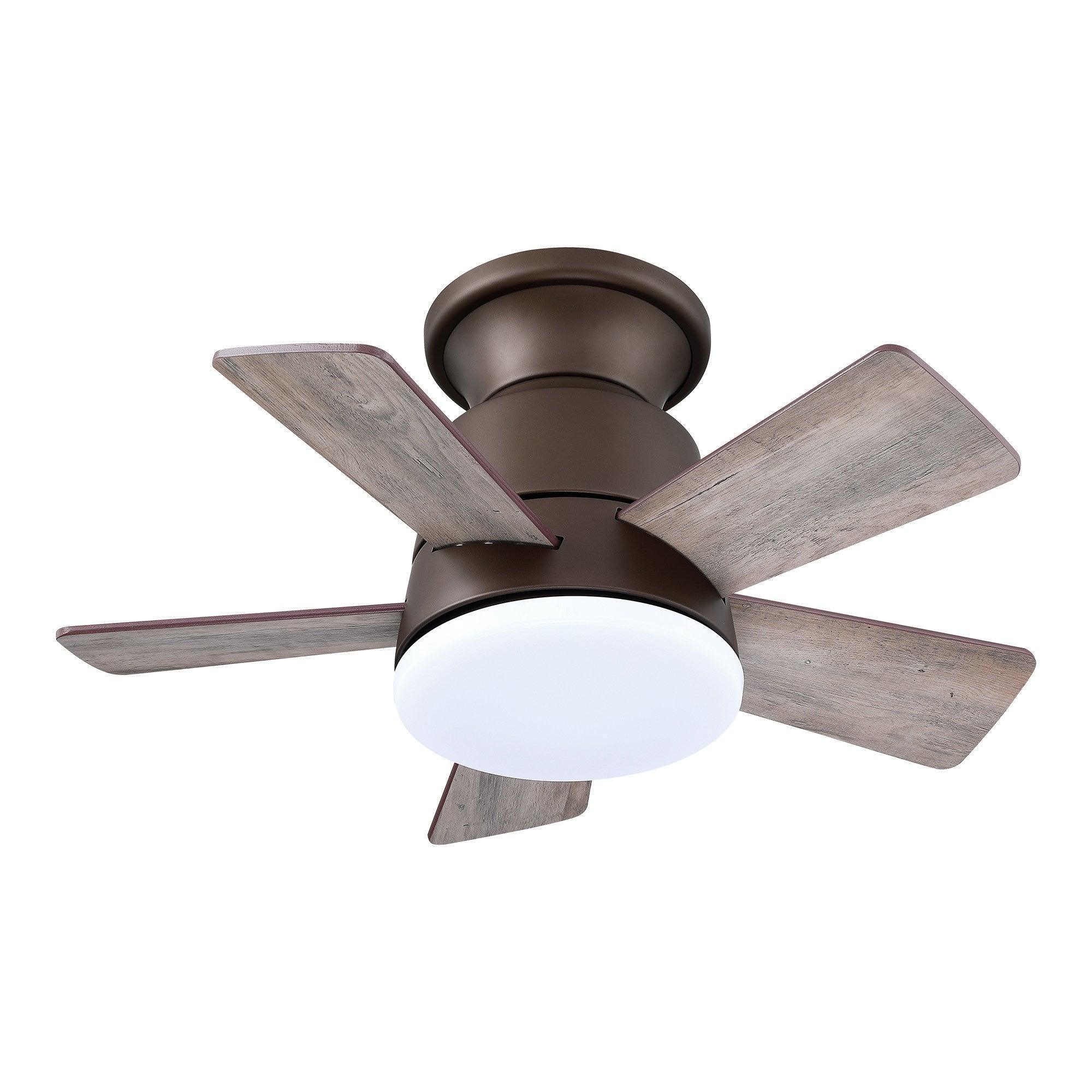 Parrot Uncle 24-Inch Farmhouse Flush Mount Reversible Iron Ceiling Fan with Lighting and Remote Control - Image 4