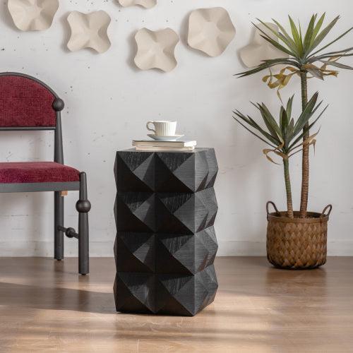 Parrot Uncle 24-Inch Three-Dimensional Embossed Pattern Design Retro Coffee Table MDF Retro Furniture - Image 12