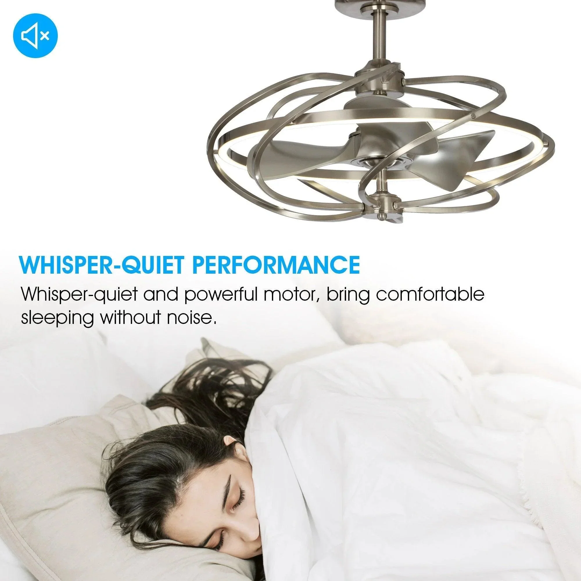 Parrot Uncle 27-Inch Bucholz Industrial DC Motor Brushed Nickel Downrod Mount Reversible Ceiling Fan with Lighting and Remote Control (F8203A110V) - Image 6