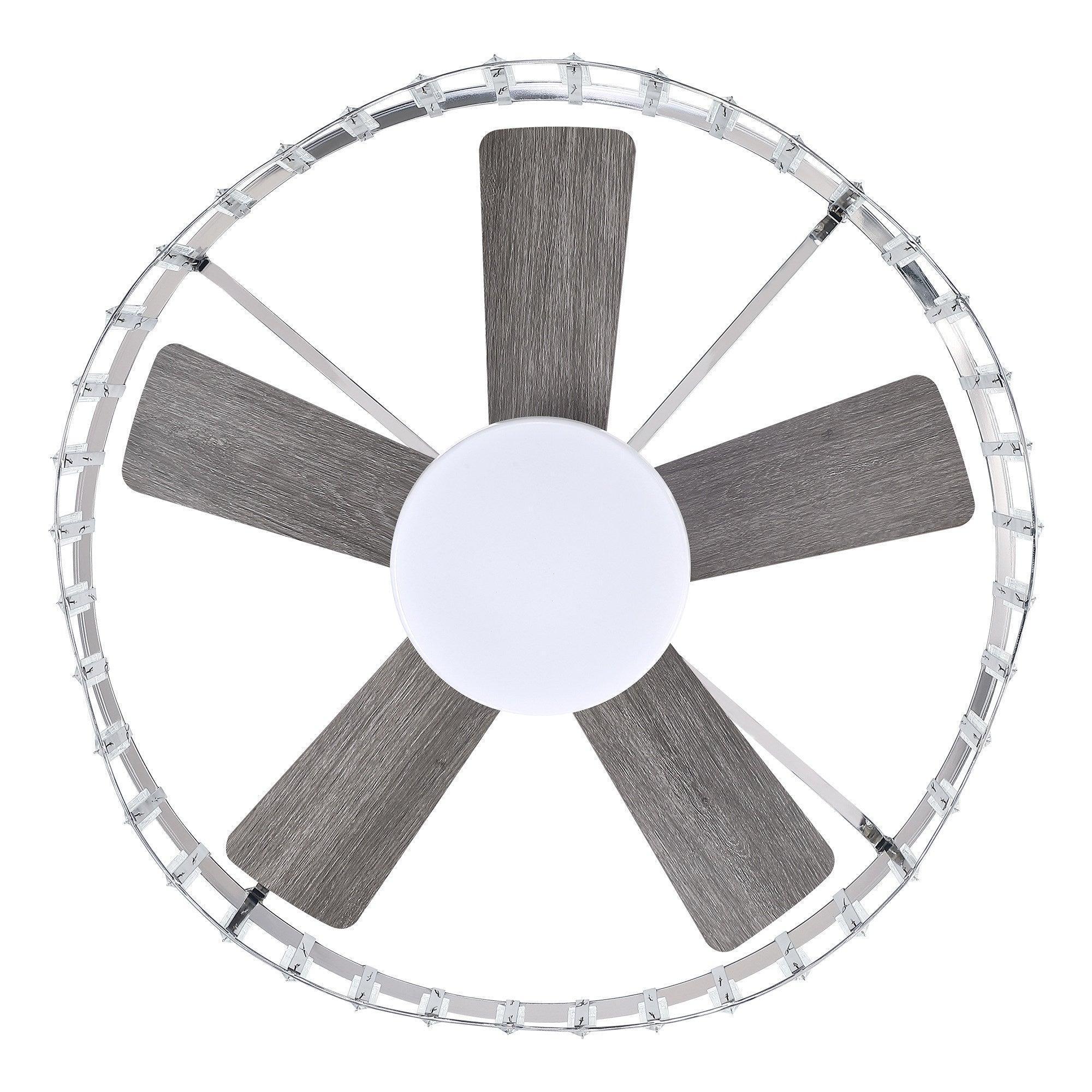 Parrot Uncle 27-Inch Modern Brush Nickel Flush Mount Reversible Ceiling Fan with Lighting and Remote Control (F8279110V) - Image 4