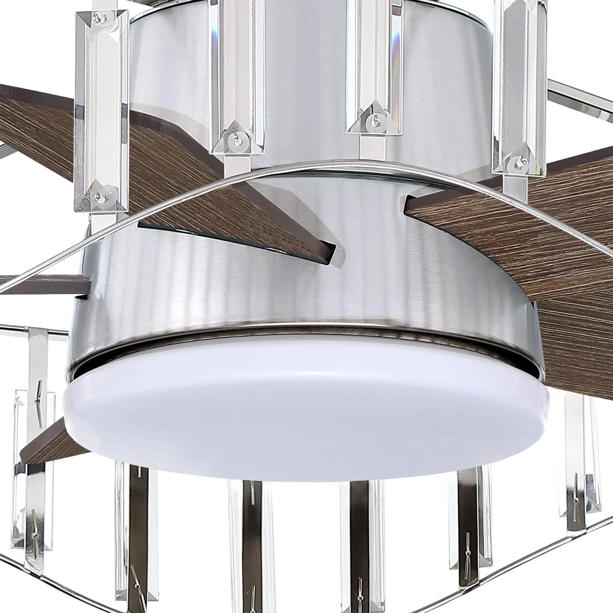 Parrot Uncle 27-Inch Modern Brush Nickel Flush Mount Reversible Ceiling Fan with Lighting and Remote Control (F8279110V) - Image 5