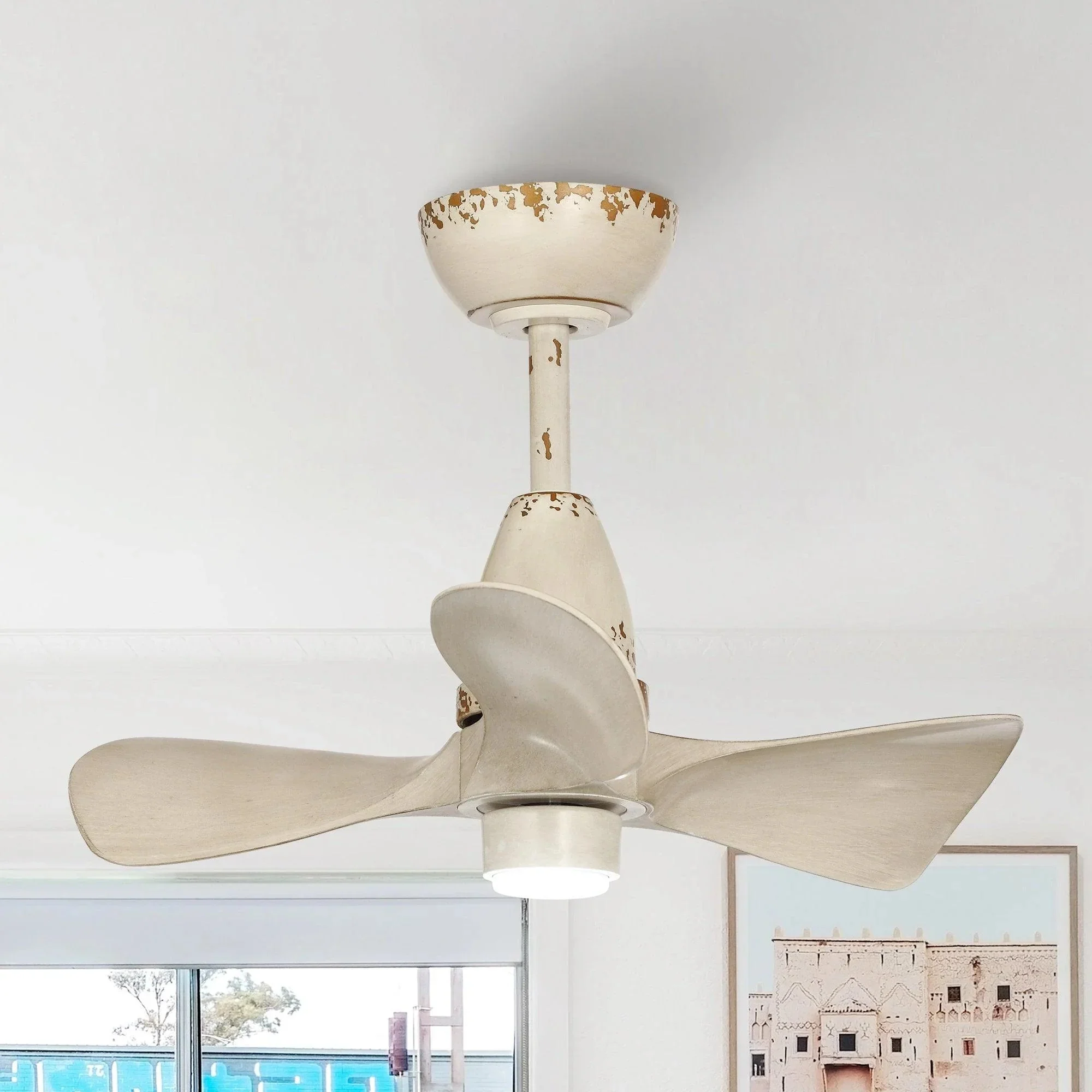 Parrot Uncle 28-Inch Kwang Farmhouse DC Motor Downrod Mount Reversible Ceiling Fan with LED Lighting and Remote Control - Image 25