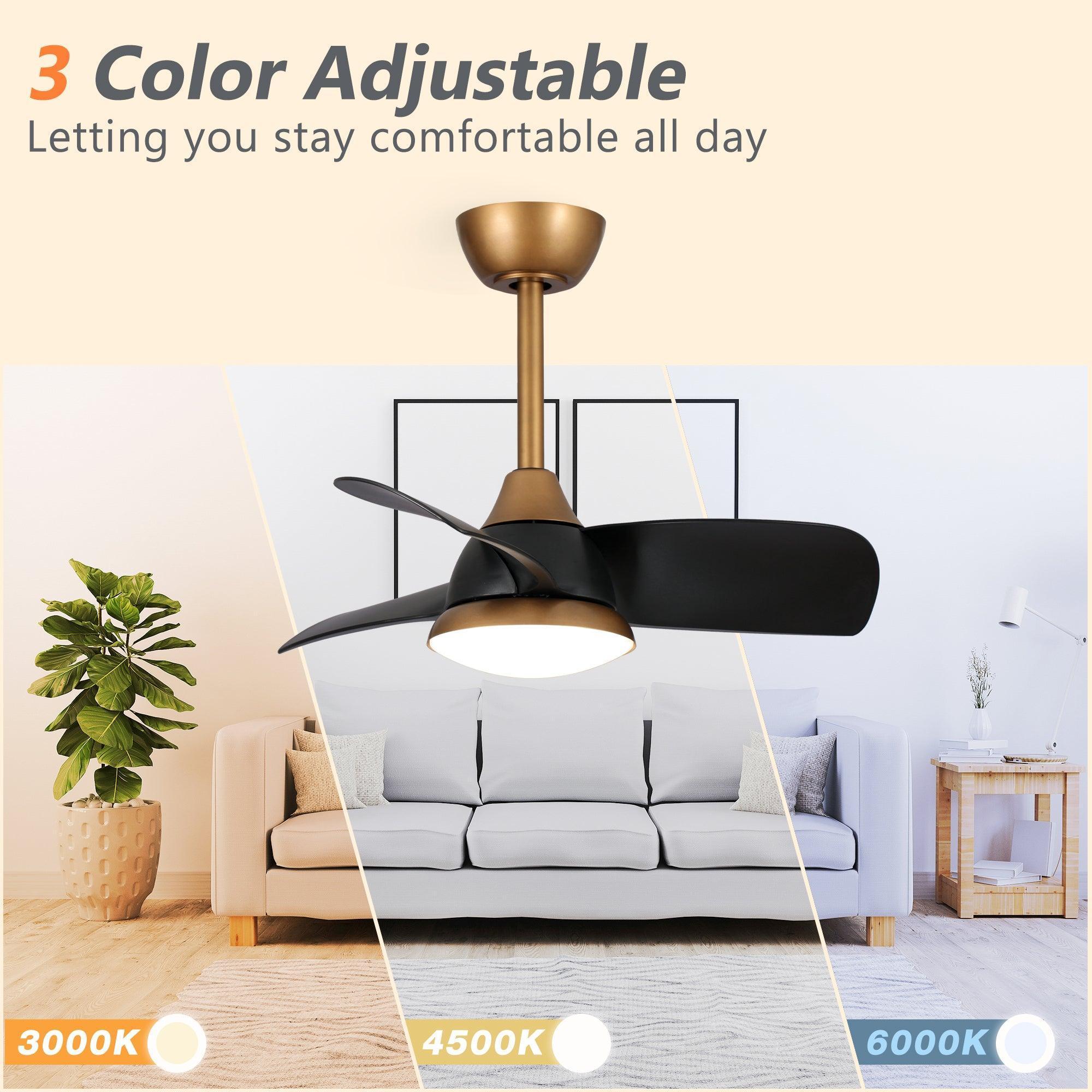 Parrot Uncle 28-Inch Modern DC Motor Downrod Mount Reversible Ceiling Fan with LED Lighting and Remote Control - Image 7