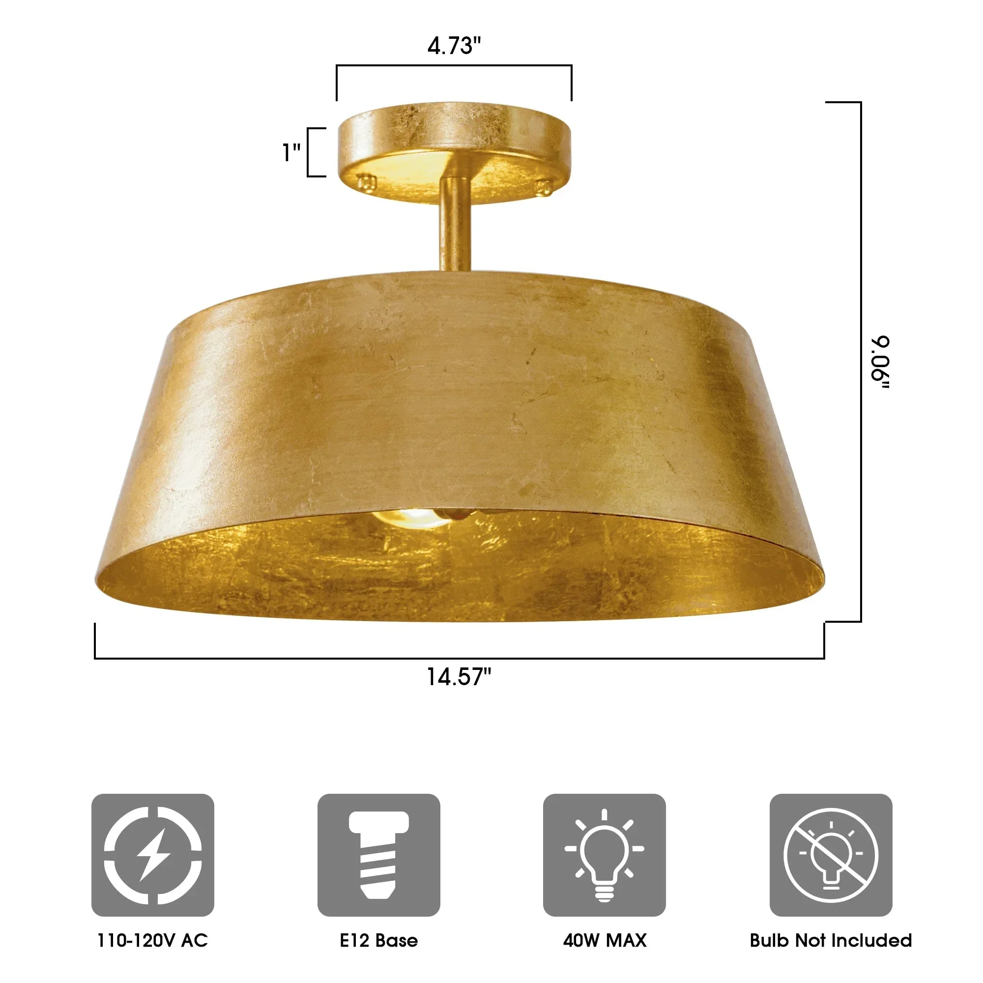 Parrot Uncle 3-Light Golden Semi Flush Mount Lighting (BBW9746-3) - Image 12