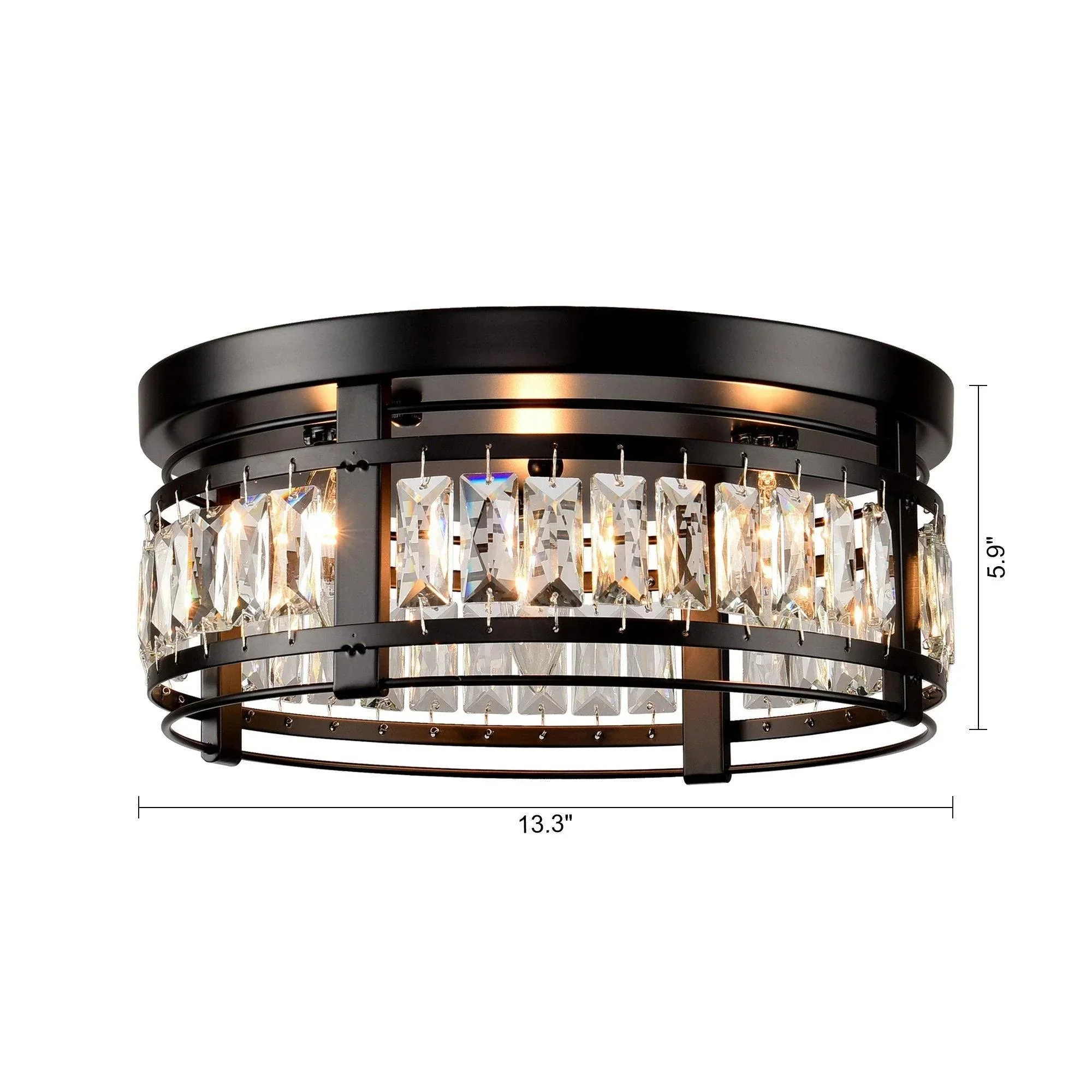 Parrot Uncle 3-Light Modern Crystal Flush Mount Ceiling Light (C2270110V) - Image 11