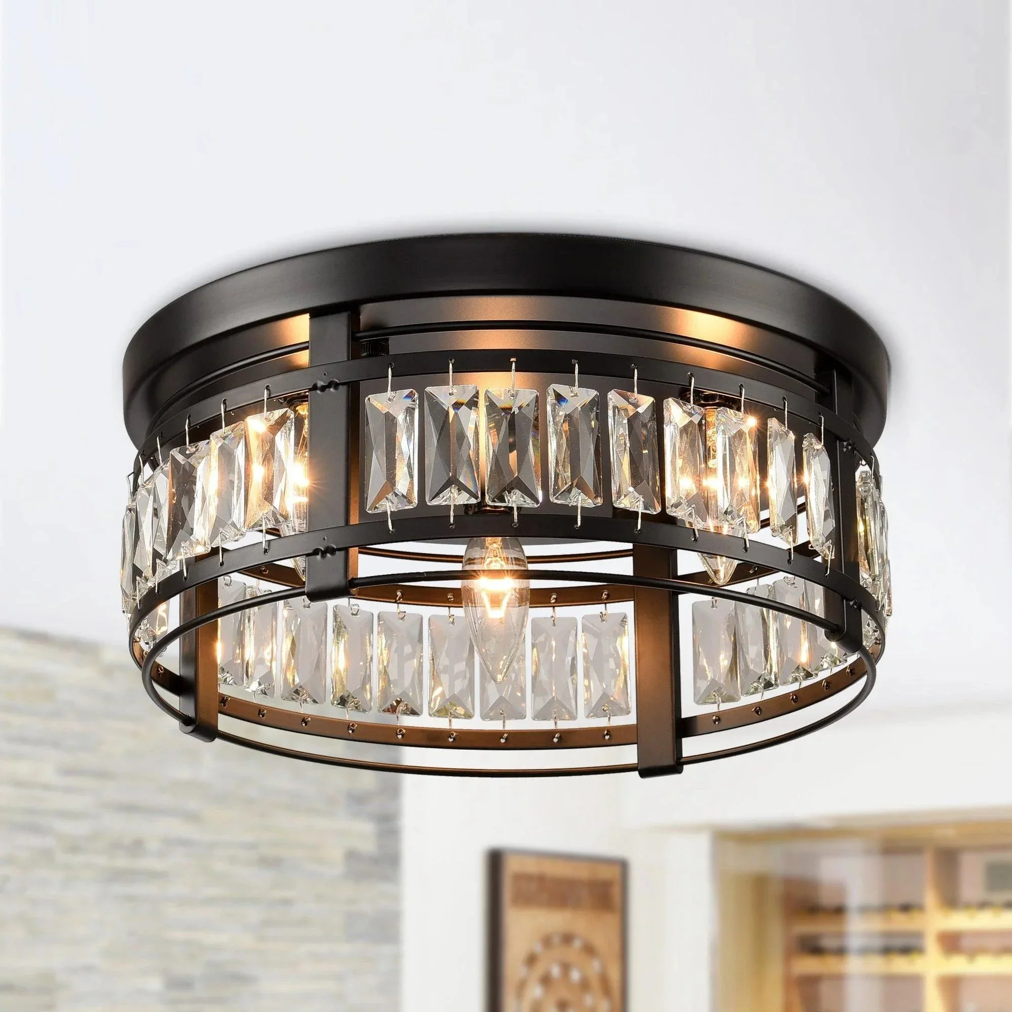 Parrot Uncle 3-Light Modern Crystal Flush Mount Ceiling Light (C2270110V) - Image 3