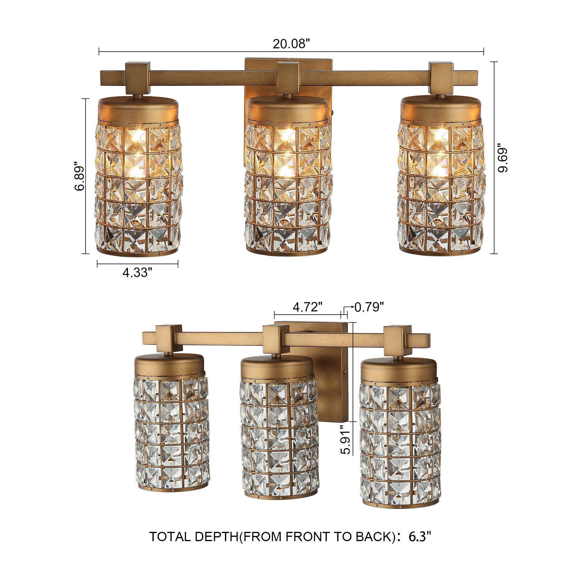 Parrot Uncle 3-Light Modern Golden Linear Vanity Lights Wall Light (HLW-27124-3GD) - Image 10