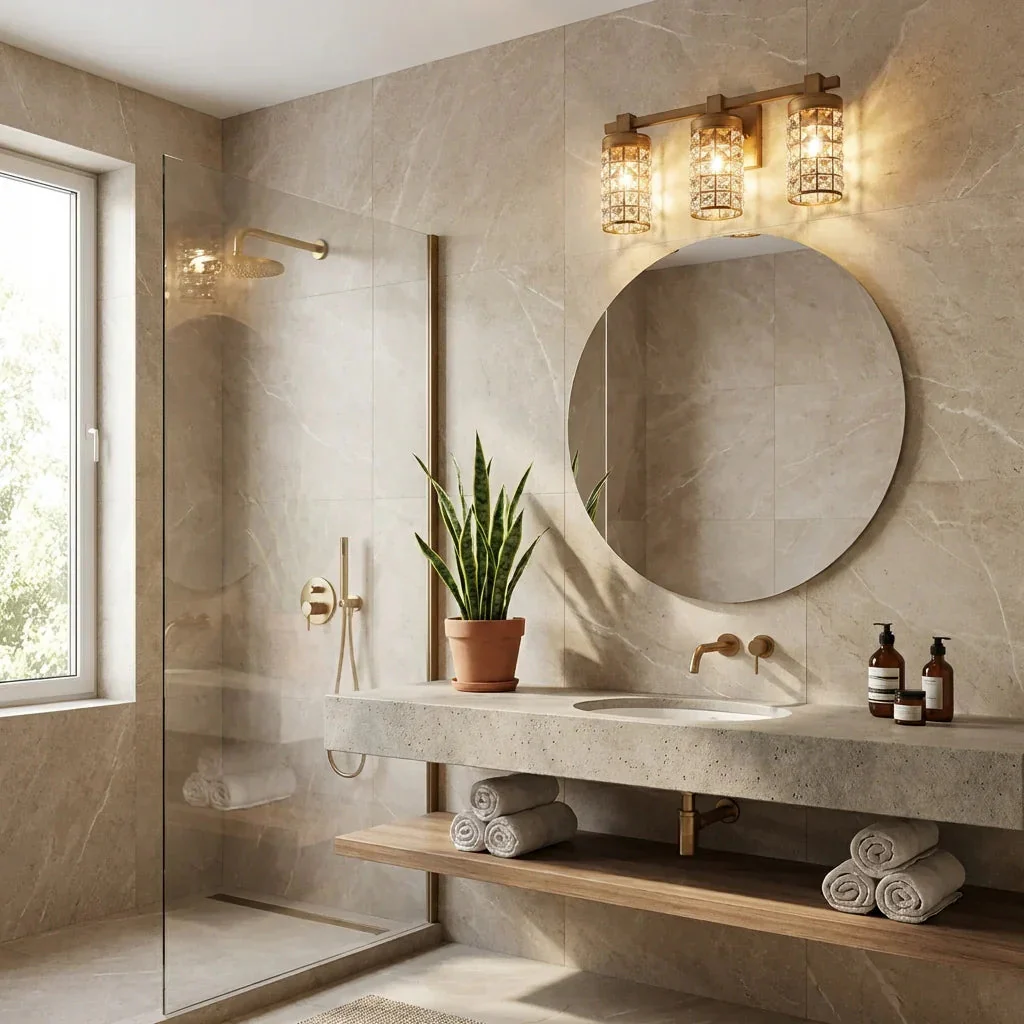 Parrot Uncle 3-Light Modern Golden Linear Vanity Lights Wall Light (HLW-27124-3GD) - Image 2