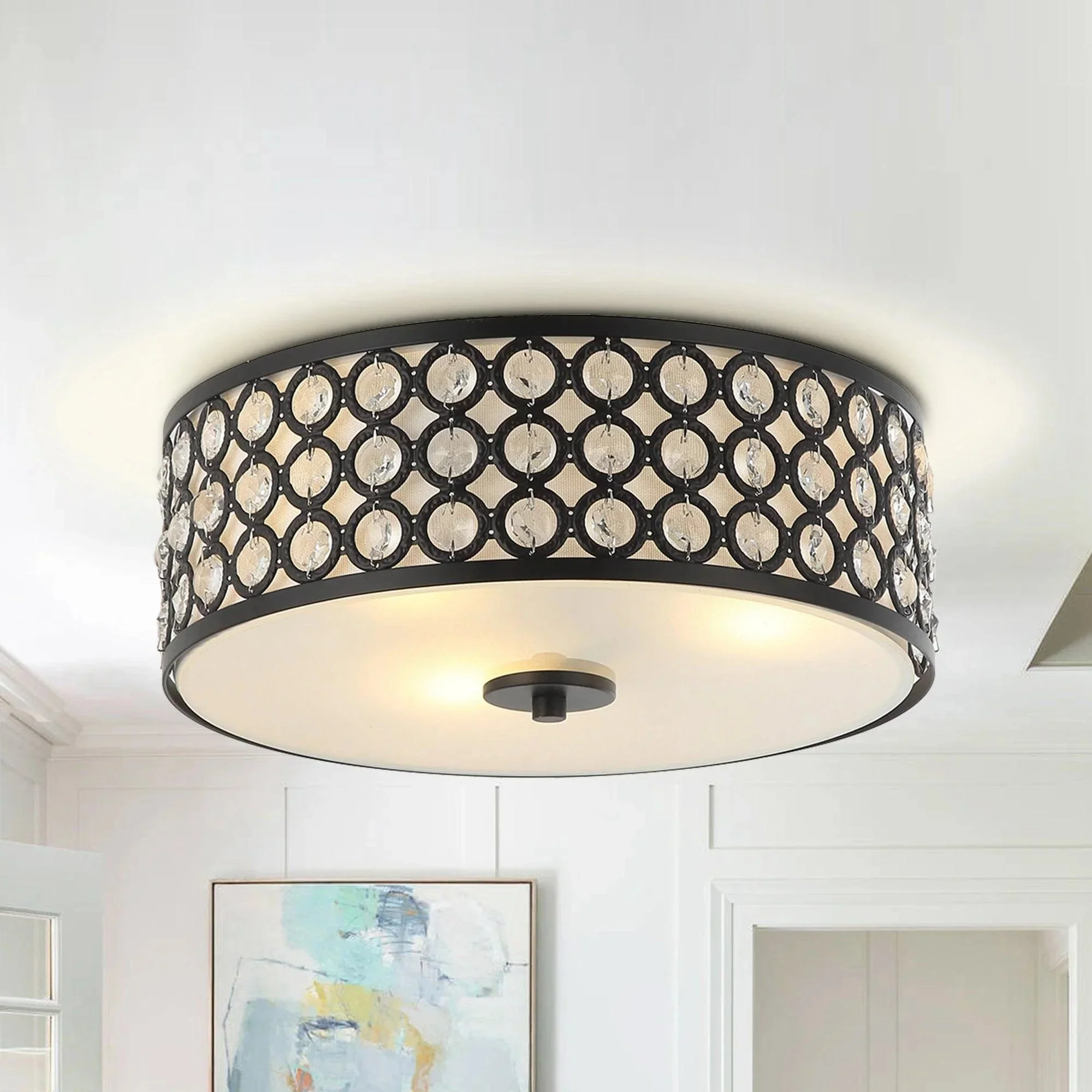 Parrot Uncle 3-Light Modern LED Flush Mount Light with Crystal (HLC-27232-3) - Image 6