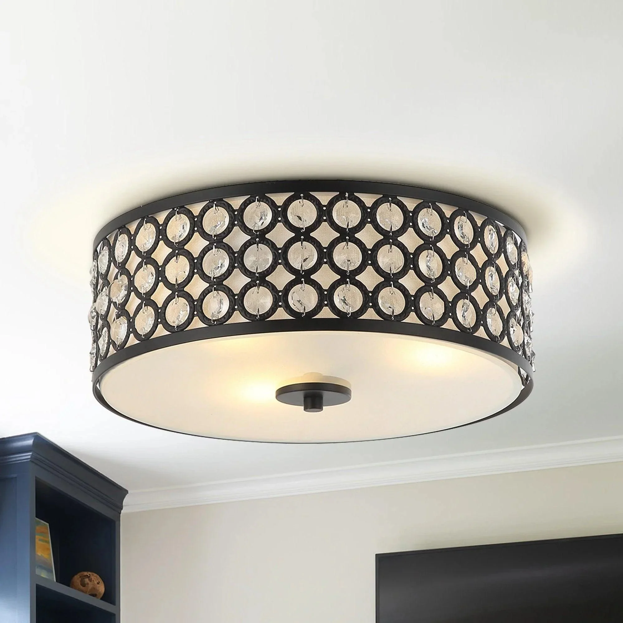 Parrot Uncle 3-Light Modern LED Flush Mount Light with Crystal (HLC-27232-3) - Image 7