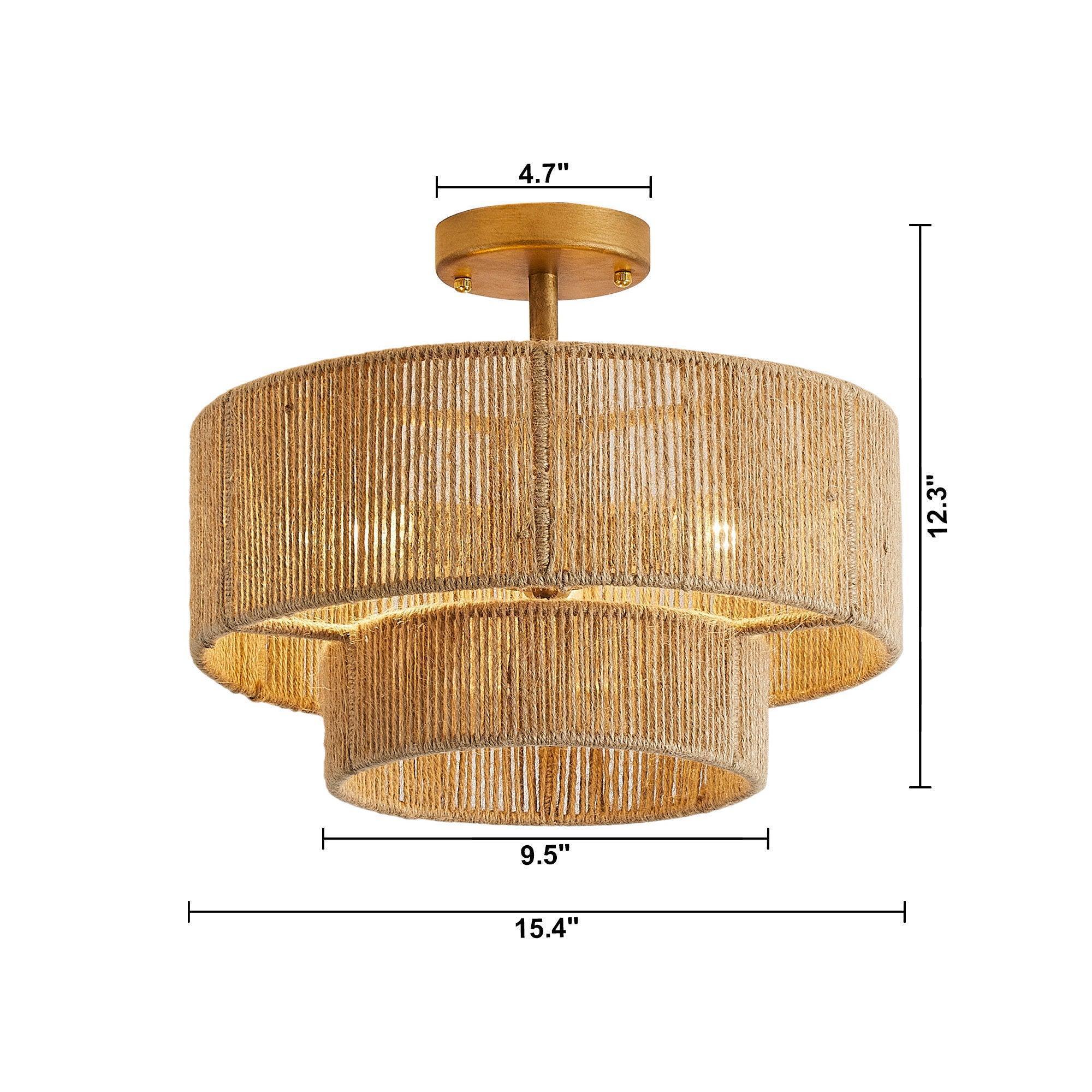 Parrot Uncle 3-Light Traditional Farmhouse Wabi-Sabi Flush Mount Light (BBW9513-3110V) - Image 12