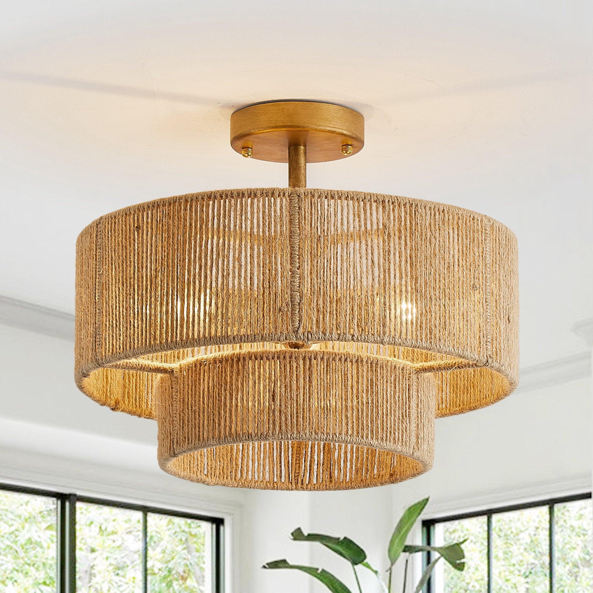 Parrot Uncle 3-Light Traditional Farmhouse Wabi-Sabi Flush Mount Light (BBW9513-3110V) - Image 4