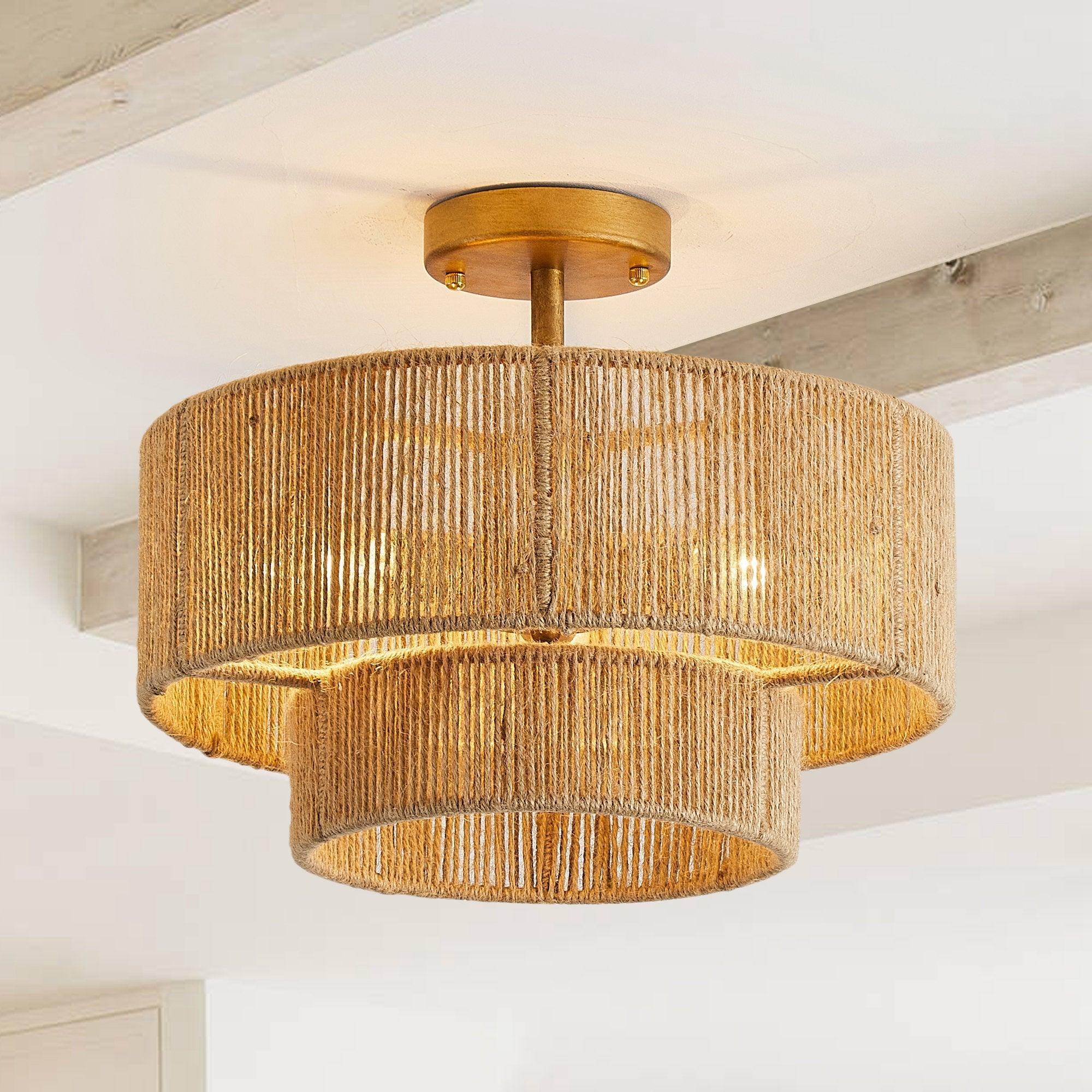 Parrot Uncle 3-Light Traditional Farmhouse Wabi-Sabi Flush Mount Light (BBW9513-3110V) - Image 7