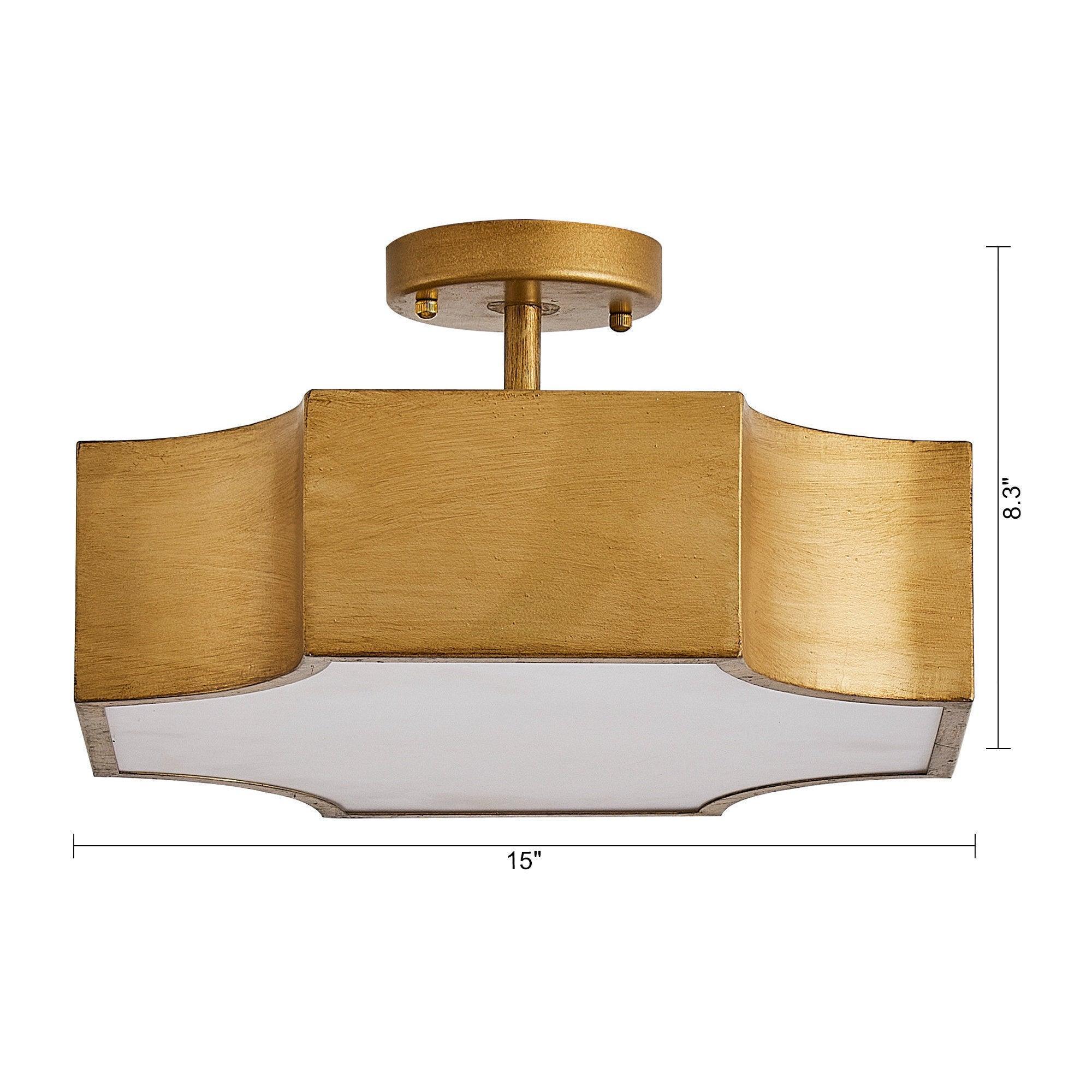 Parrot Uncle 3-Light Vintage Golden LED Semi Flush Mount Light for Entrance, Closet, Kitchen (BBW9279-3110V) - Image 12