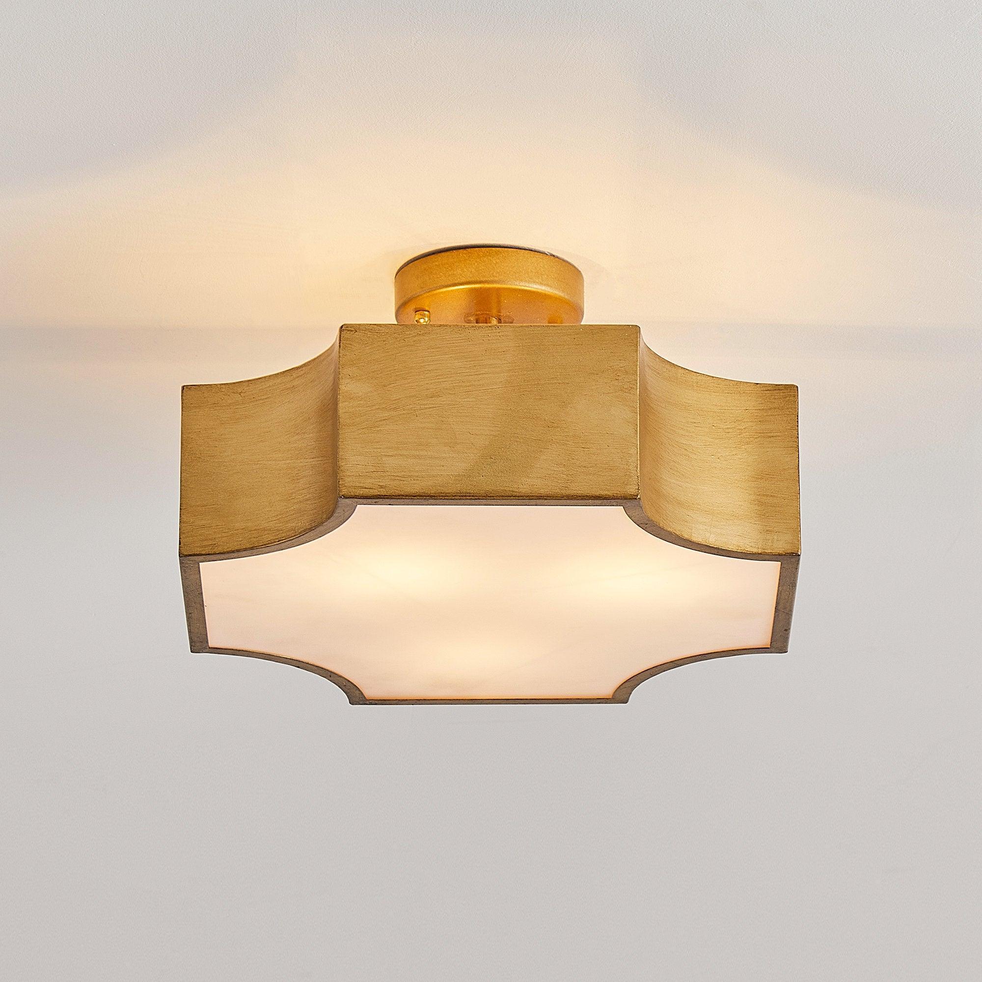 Parrot Uncle 3-Light Vintage Golden LED Semi Flush Mount Light for Entrance, Closet, Kitchen (BBW9279-3110V) - Image 9