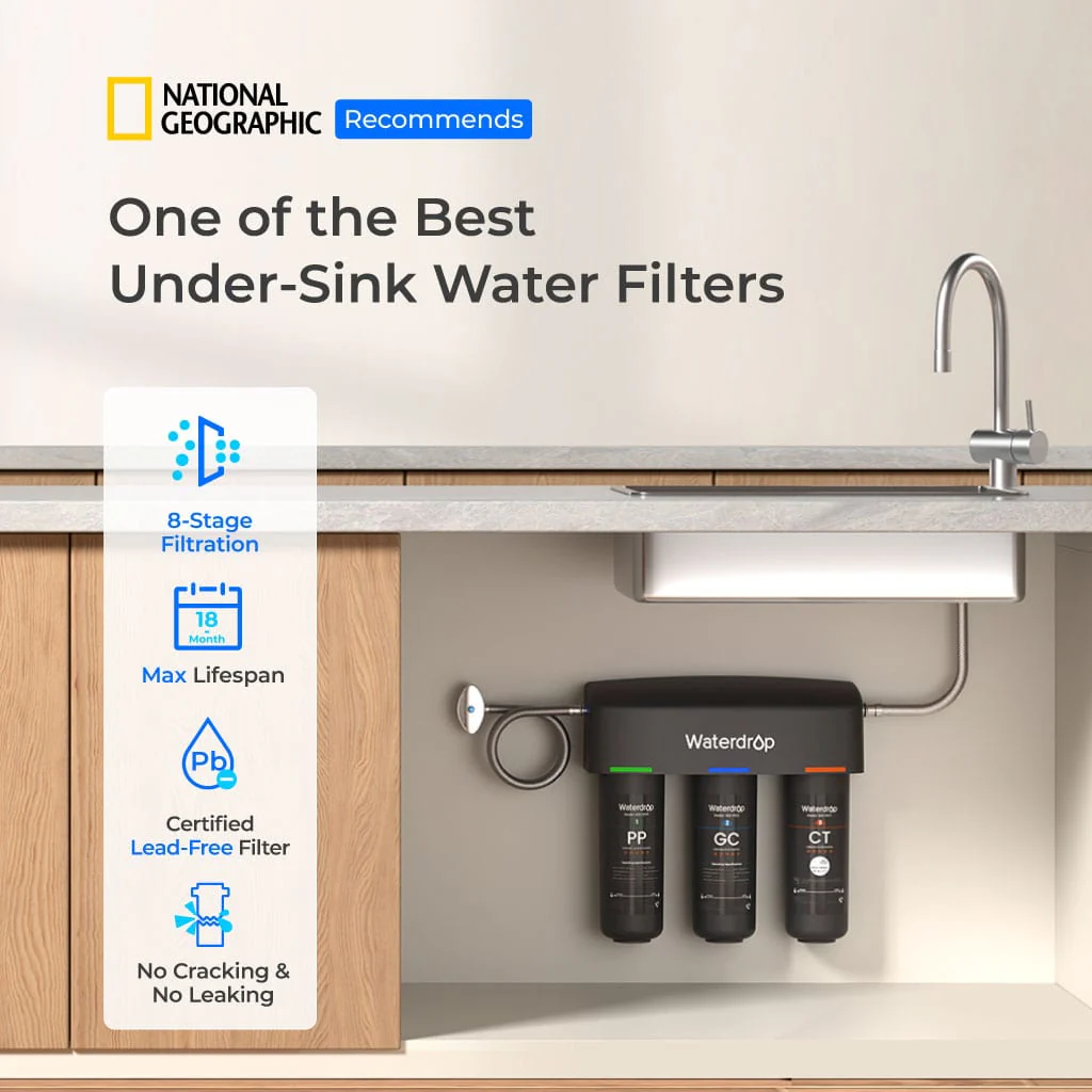Waterdrop Layer Under Sink Water Filter System, Under Sink Water Filtration System, Reduces PFAS, PFOA/PFOS, Fluoride, Chlorine, Bad Taste & Odor, NSF/ANSI 42 Certified Element, USA Tech (WD-TSA-10) - Image 2