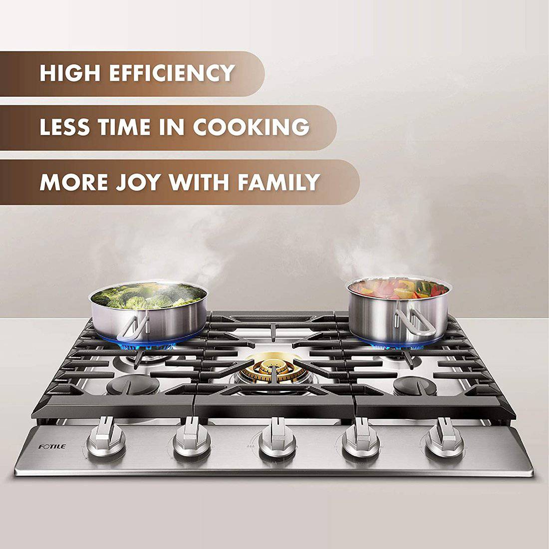 Fotile Tri-Ring Gas Cooktop in Stainless Steel (GLS30501 / GLS36502) - Image 5