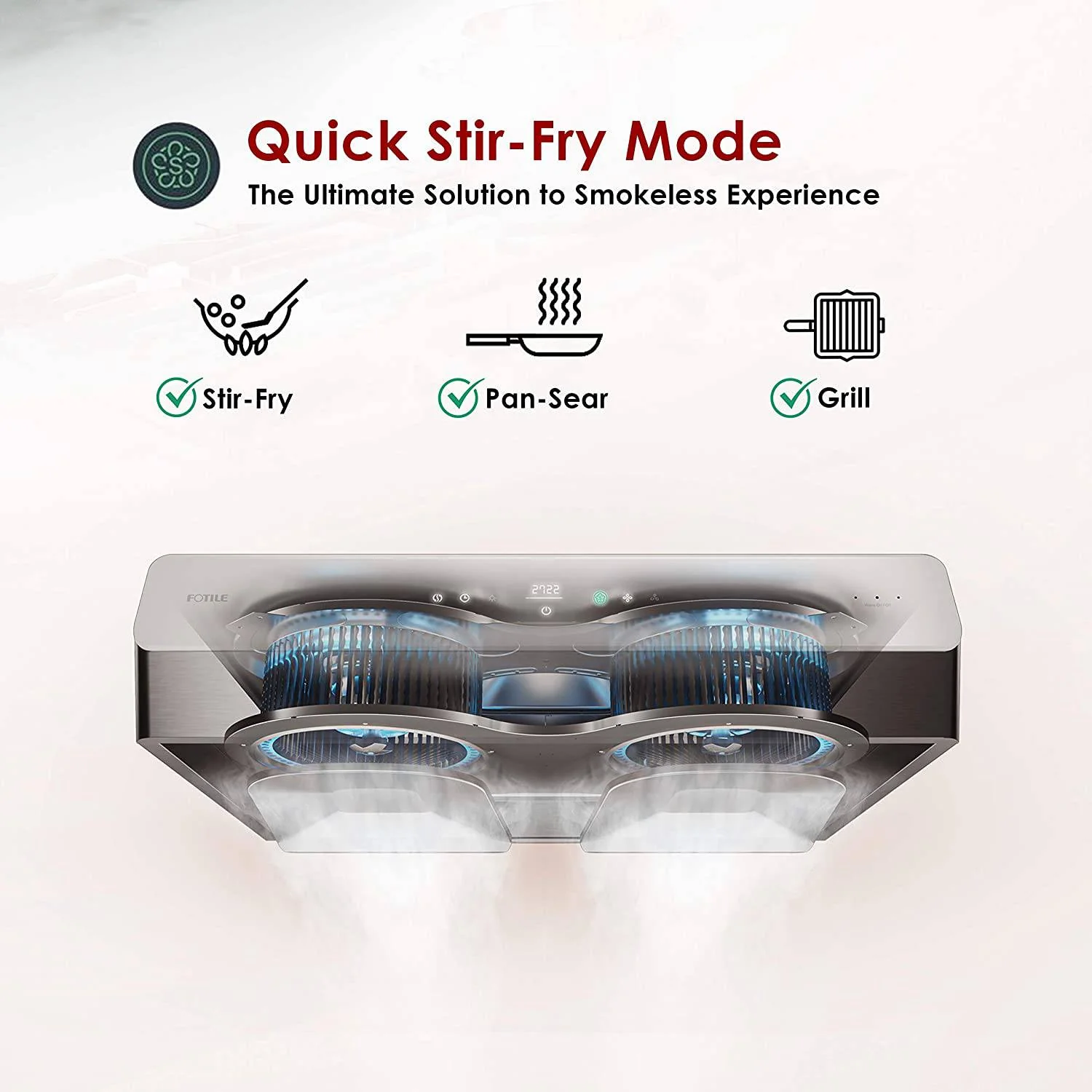 Fotile Pixie Air 850 CFM Under Cabinet Range Hood in Stainless Steel - Image 12