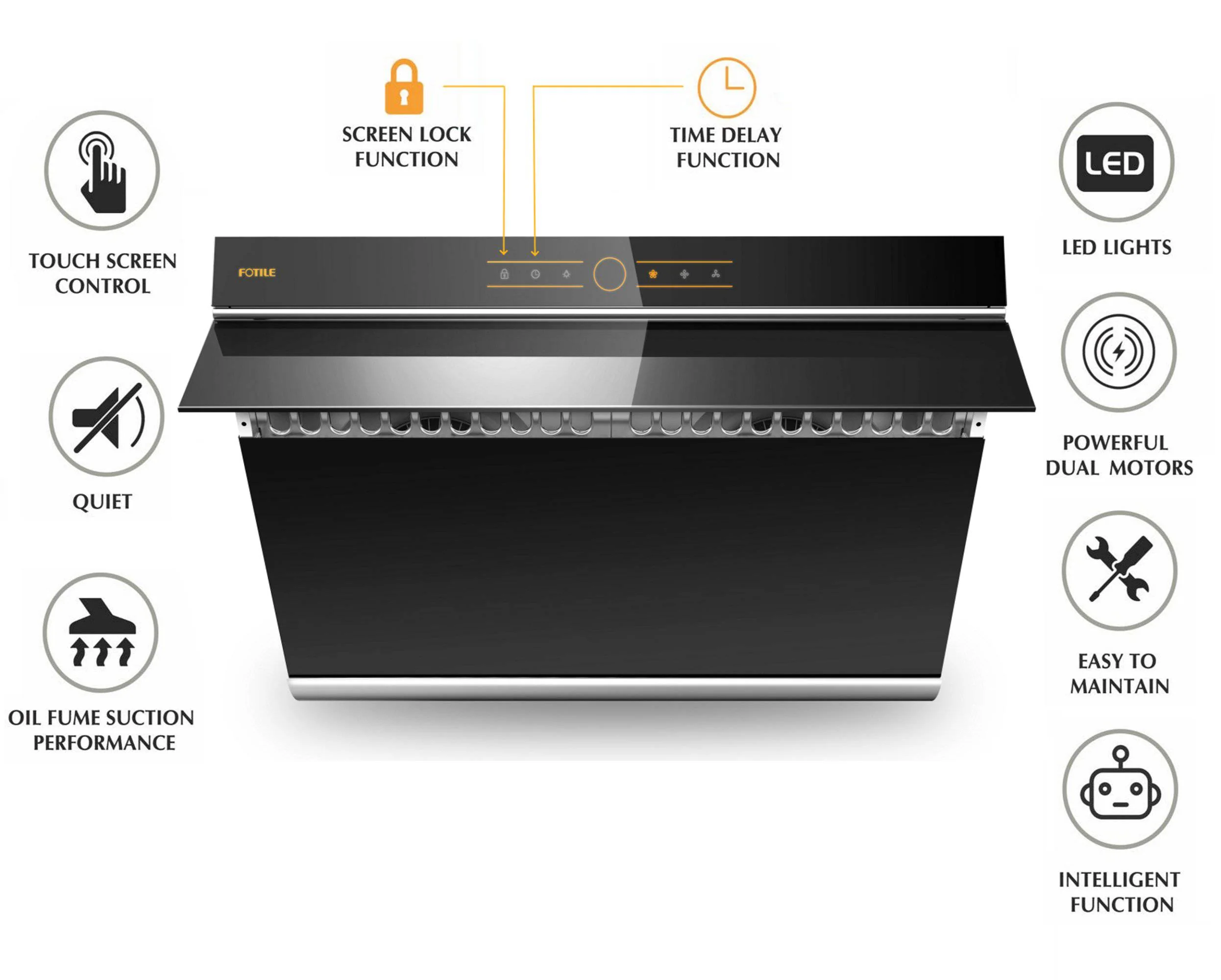 Fotile Slant Vent 850 CFM Under-Cabinet / Wall Mount Classic Range Hood (JQG7501 / JQG9001) - Image 11