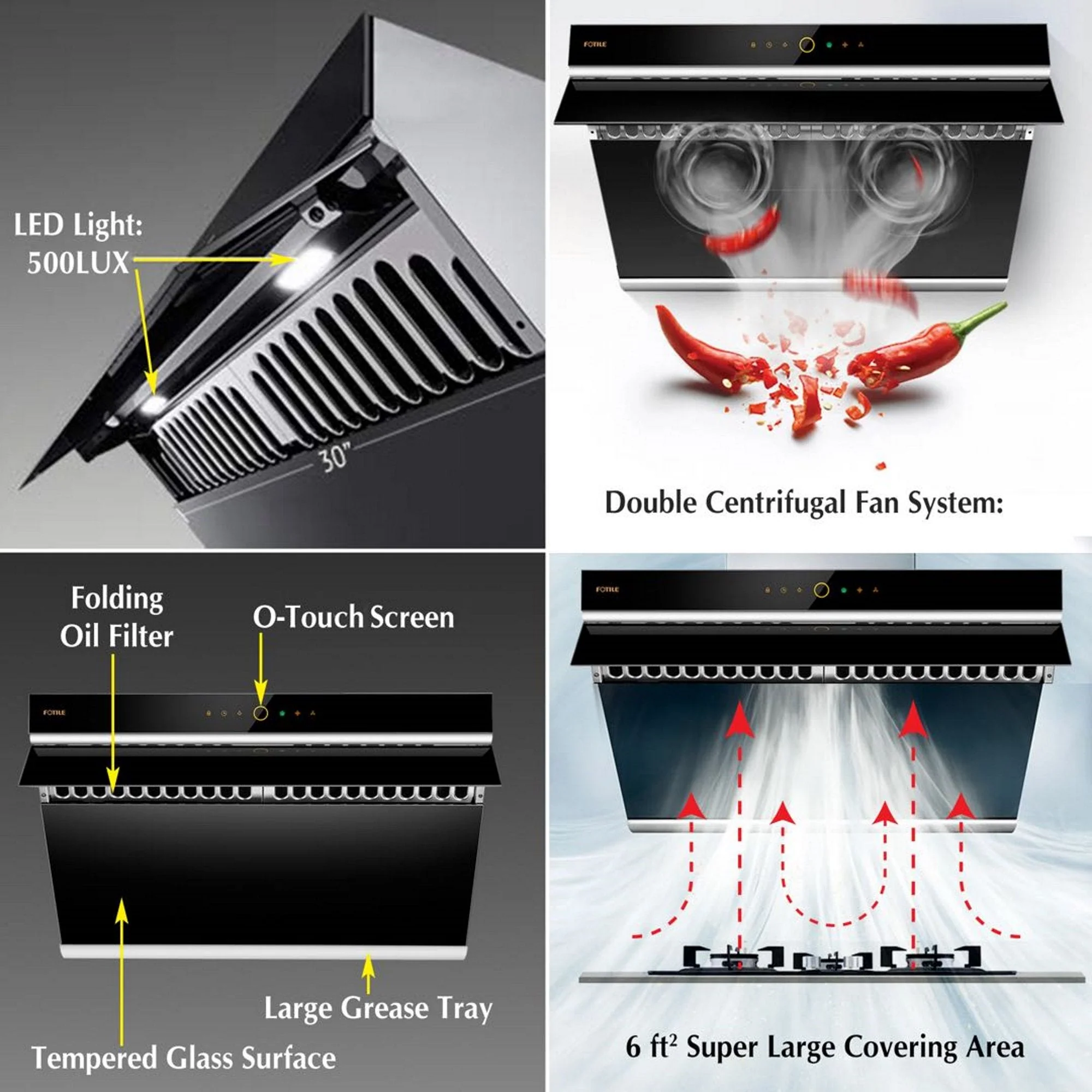 Fotile Slant Vent Series 1000 CFM Under-Cabinet/Wall Mount (JQG7505 / JQG9006) - Image 21