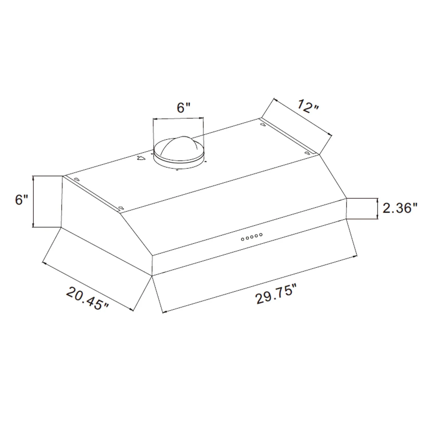 Empava 30-Inch 400 CFM Ultra Slim Ducted Under Cabinet Range Hood (EMPV-30RH08) - Image 5