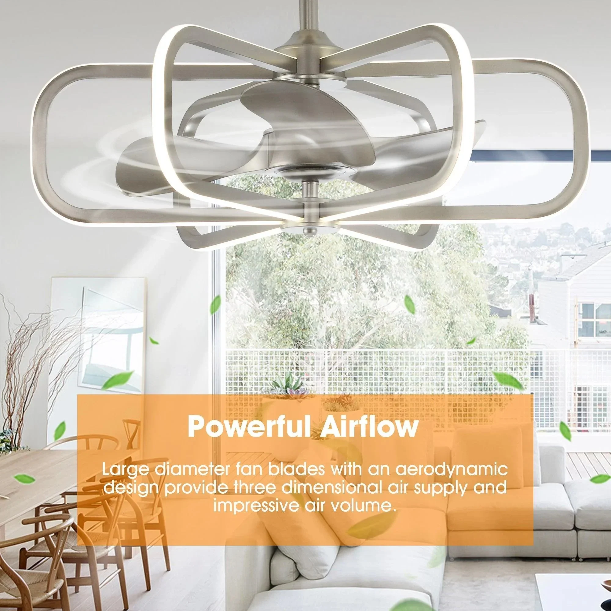 Parrot Uncle 30-Inch Theron Modern DC Motor Downrod Mount Reversible Ceiling Fan with LED Lighting and Remote Control (BBA535406CA110V) - Image 13
