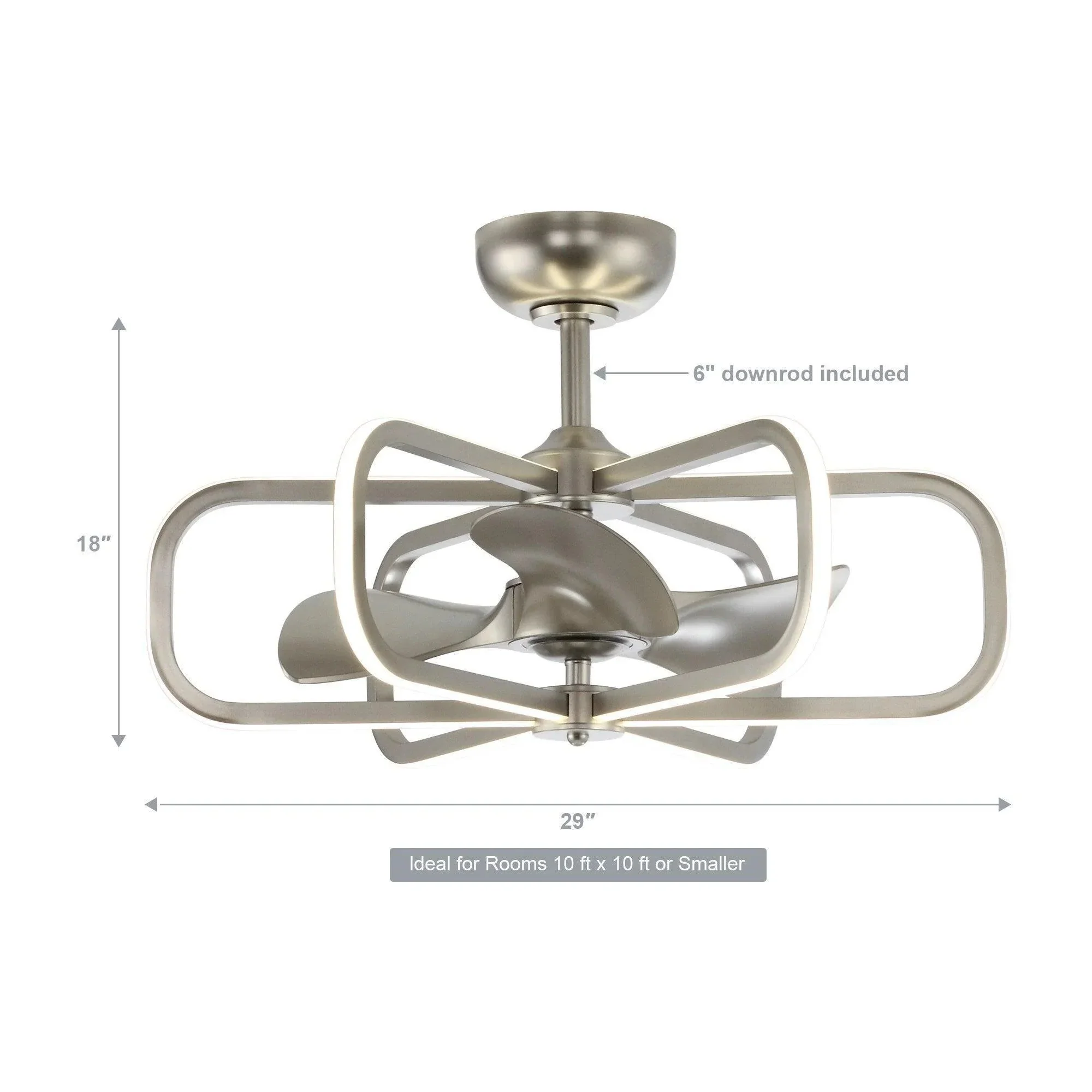 Parrot Uncle 30-Inch Theron Modern DC Motor Downrod Mount Reversible Ceiling Fan with LED Lighting and Remote Control (BBA535406CA110V) - Image 15
