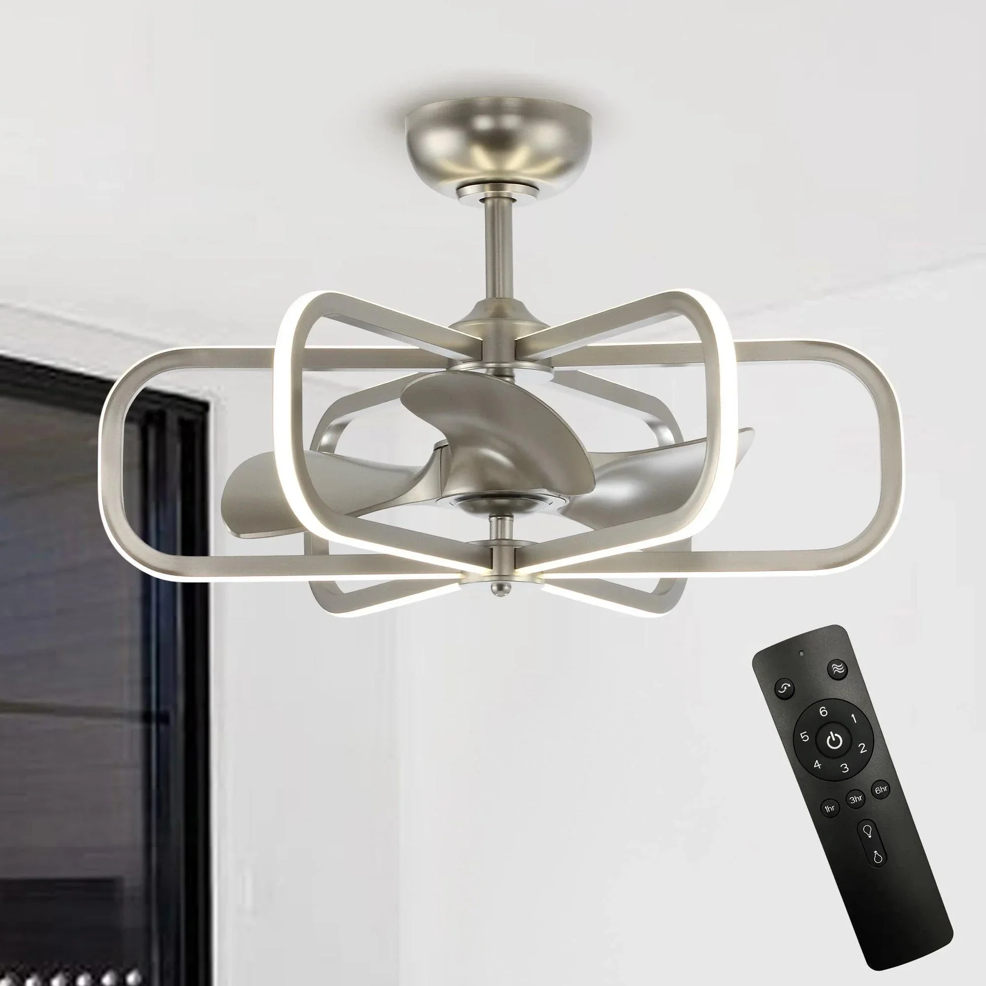 Parrot Uncle 30-Inch Theron Modern DC Motor Downrod Mount Reversible Ceiling Fan with LED Lighting and Remote Control (BBA535406CA110V) - Image 4