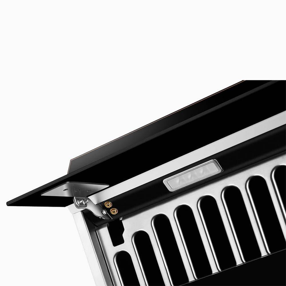 Fotile Slant Vent Series 30" 850 CFM Under Cabinet or Wall Mount Range Hood with 2 LED lights, and Push Buttons in Onyx Black Tempered Glass (JQG7522) - Image 6