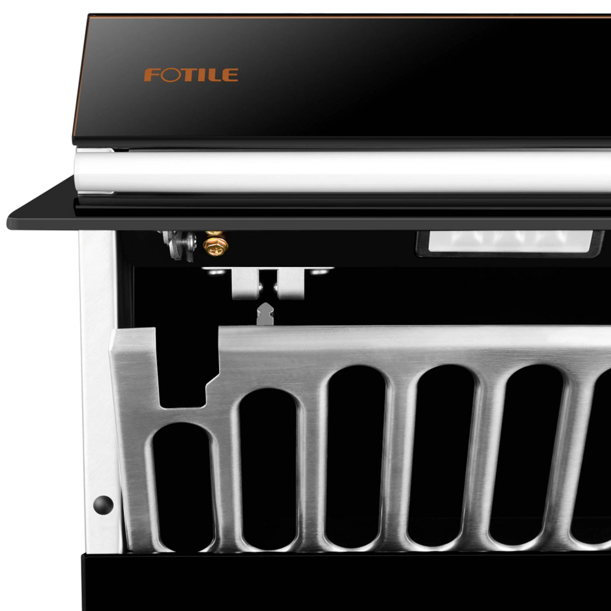 Fotile Slant Vent Series 30" 850 CFM Under Cabinet or Wall Mount Range Hood with 2 LED lights, and Push Buttons in Onyx Black Tempered Glass (JQG7522) - Image 7