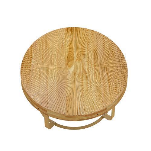 Parrot Uncle 31.5-Inch Modern Round Coffee Table with Wooden Carving Pattern & Metal Legs for Living Room , Reception Room - Image 15