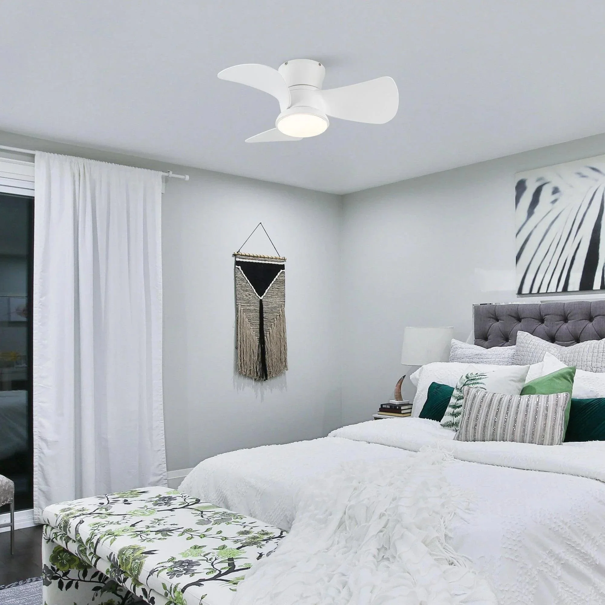 Parrot Uncle 31-Inch Mazon Modern DC Motor Flush Mount Reversible Ceiling Fan with LED Lighting and Remote Control - Image 2
