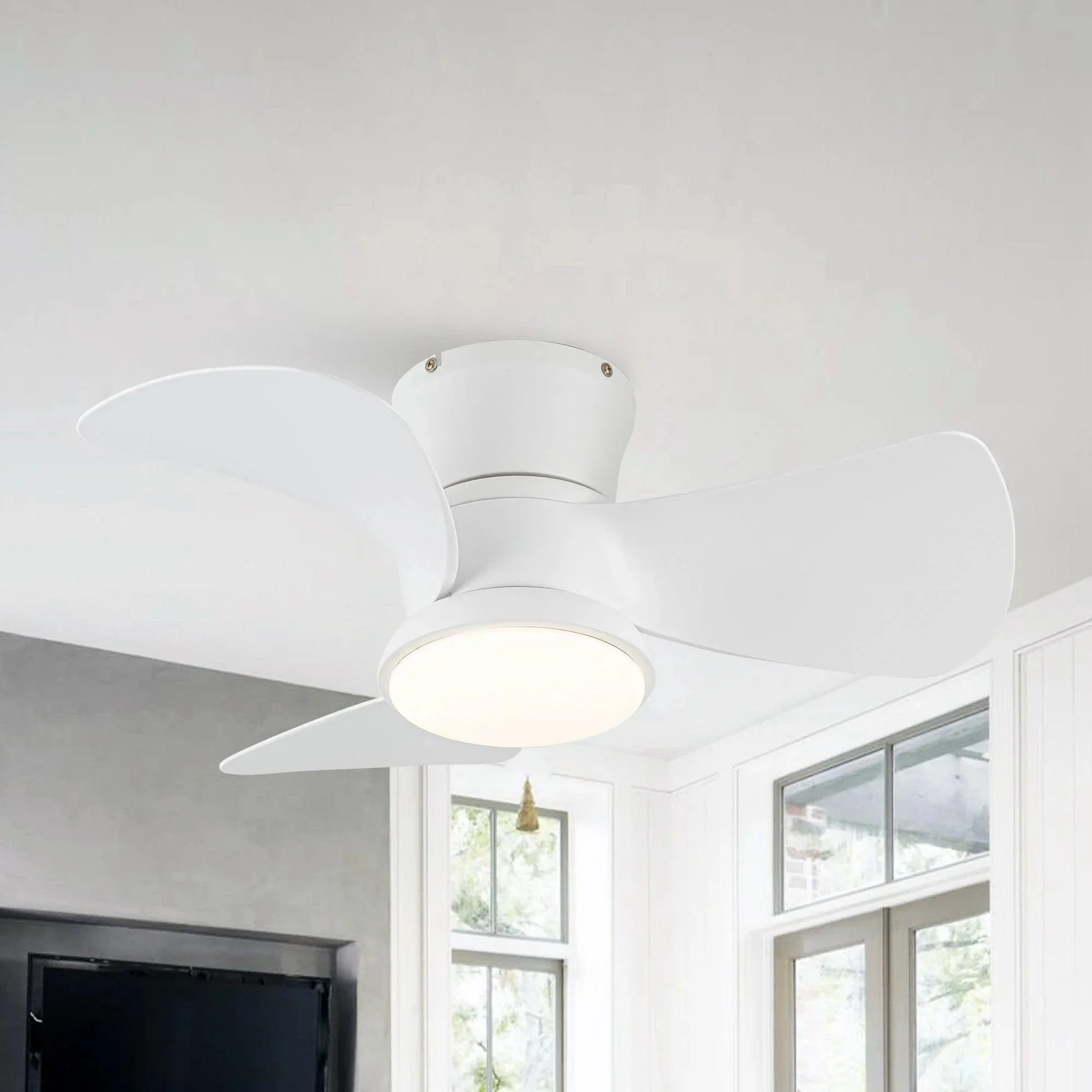 Parrot Uncle 31-Inch Mazon Modern DC Motor Flush Mount Reversible Ceiling Fan with LED Lighting and Remote Control - Image 4