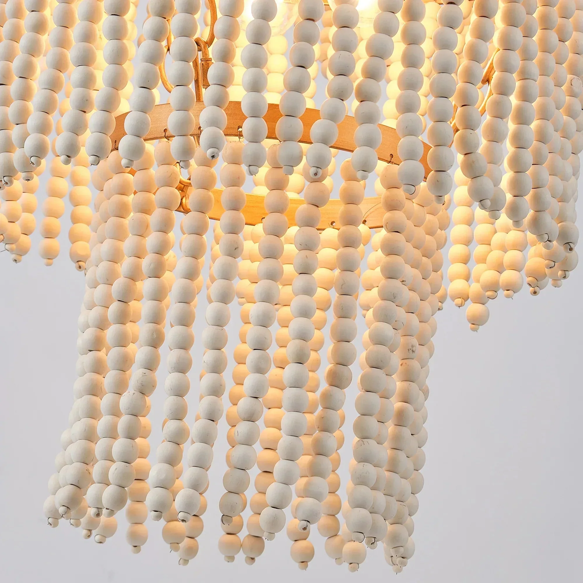 Parrot Uncle 32-Inch Nelly 9-Light Bohemia Wood Beaded Chandelier (BBD5003) - Image 9