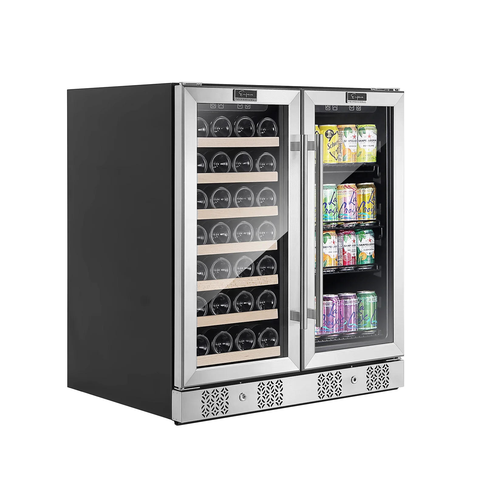 Empava Dual Zone 33 Bottles Wine Cooler in Stainless Steel with Glass Door (EMPV-BR04D) - Image 2
