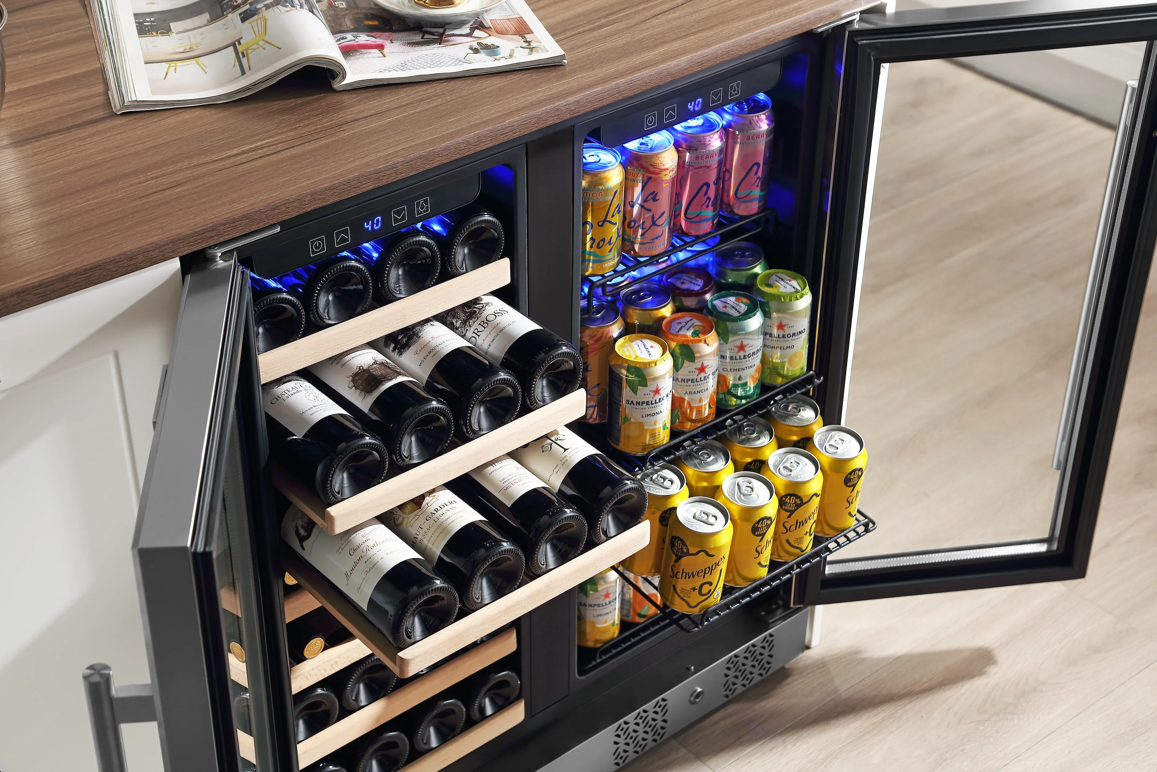 Empava Dual Zone 33 Bottles Wine Cooler in Stainless Steel with Glass Door (EMPV-BR04D) - Image 7