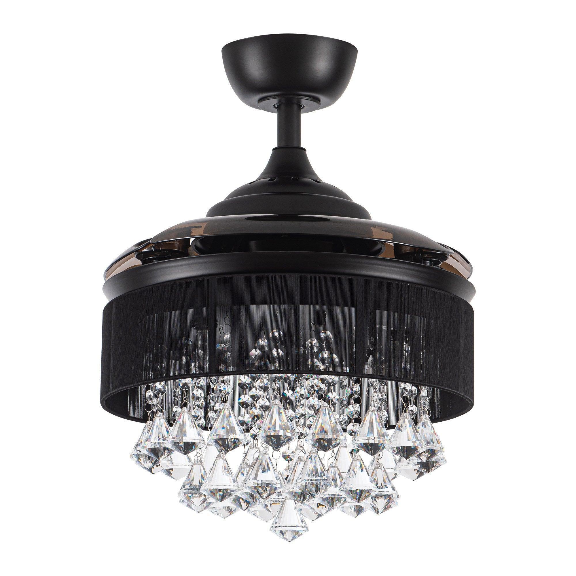 Parrot Uncle 36-Inch Bangaiore Modern Downrod Mount Crystal Ceiling Fan with Lighting and Remote Control - Image 12