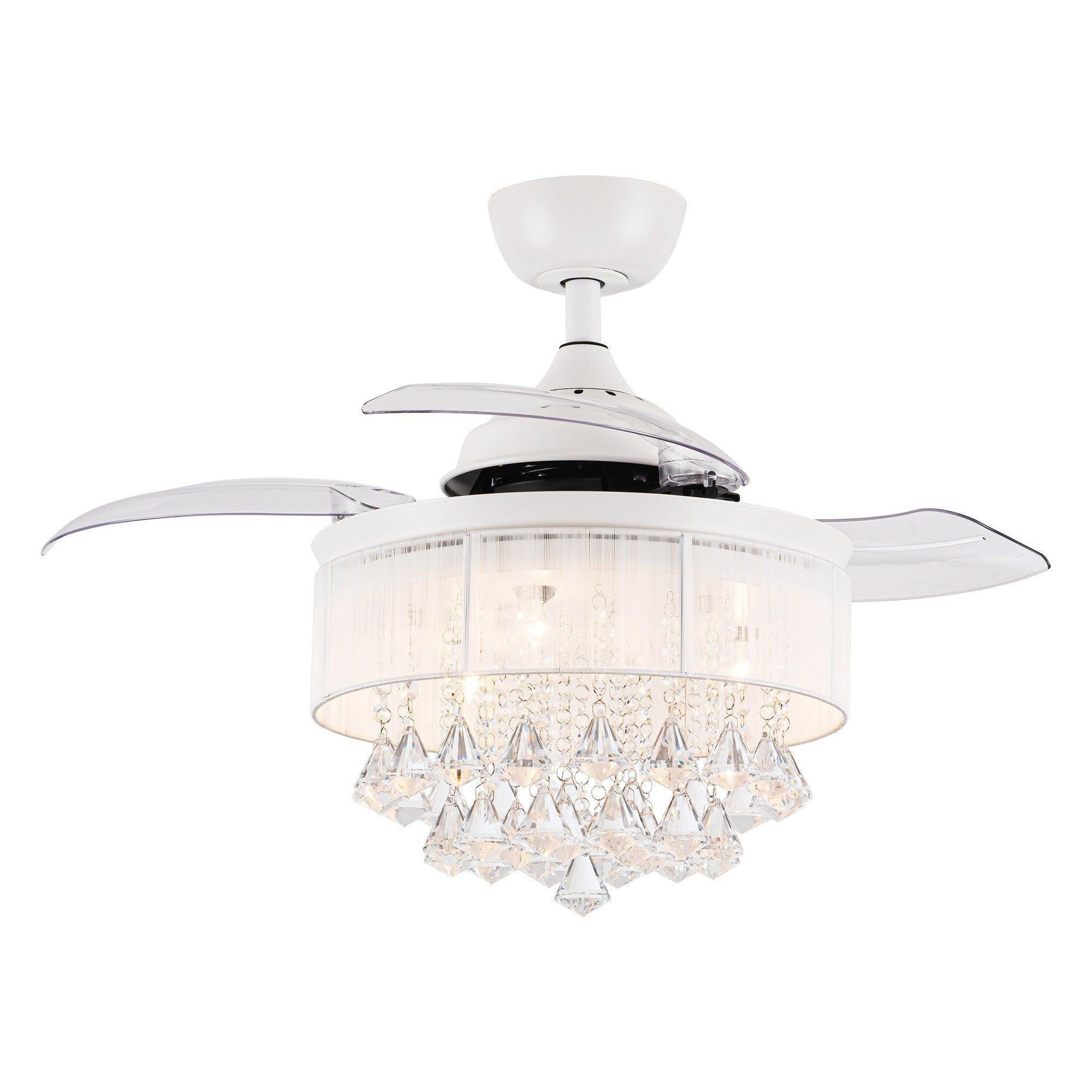 Parrot Uncle 36-Inch Bangaiore Modern Downrod Mount Crystal Ceiling Fan with Lighting and Remote Control - Image 23