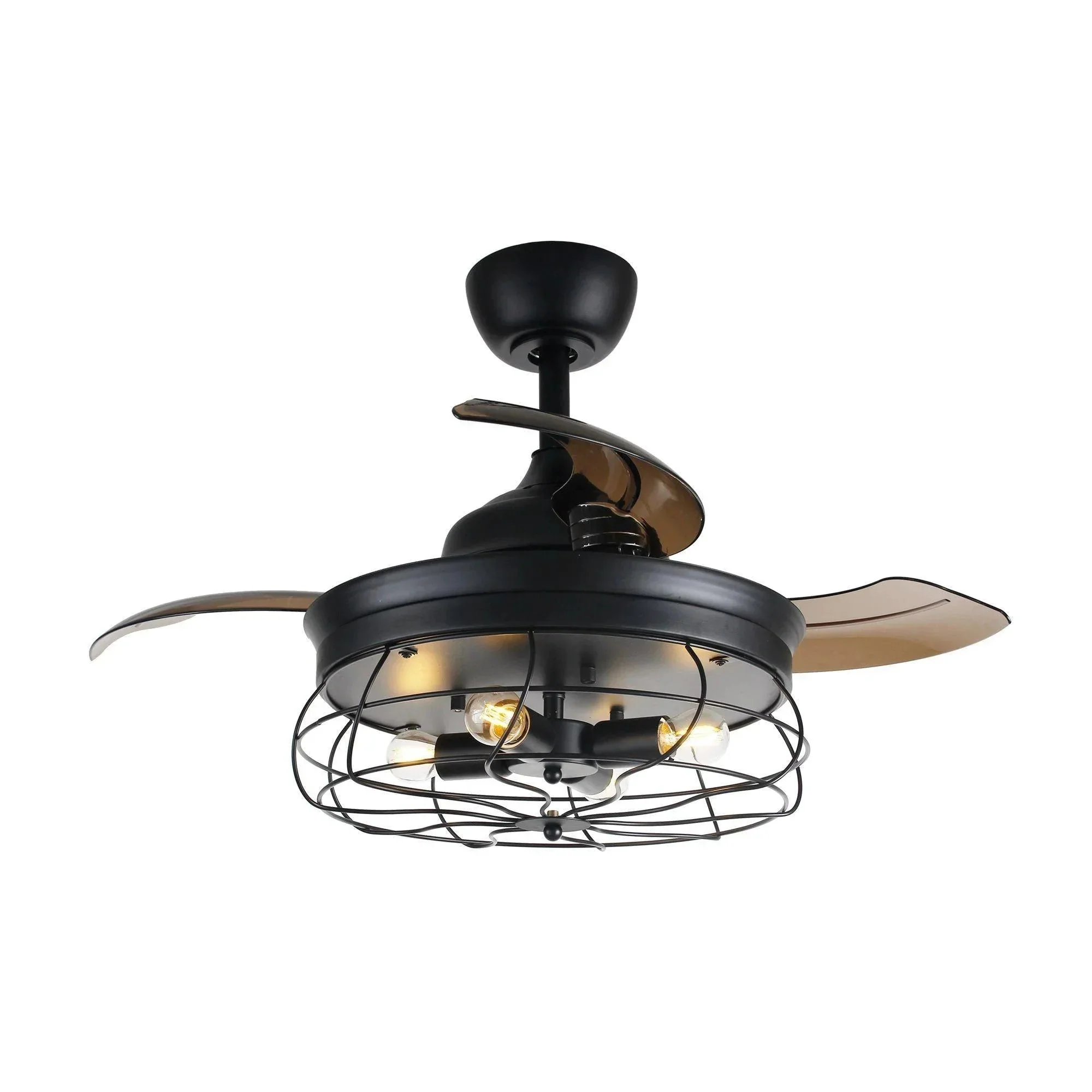 Parrot Uncle 36-Inch Benally Industrial Downrod Mount Ceiling Fan with Lighting and Remote Control (F3501QQ110V) - Image 5