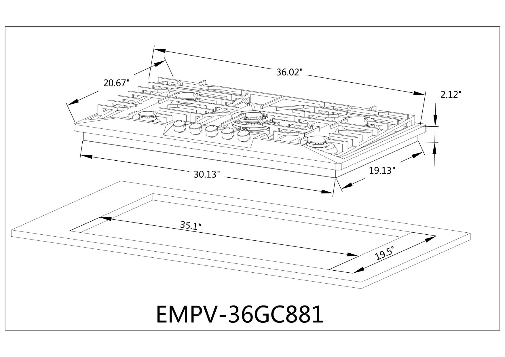 Empava 36-Inch Built-In Natural Gas Cooktops in Stainless Steel (EMPV-36GC23) - Image 7