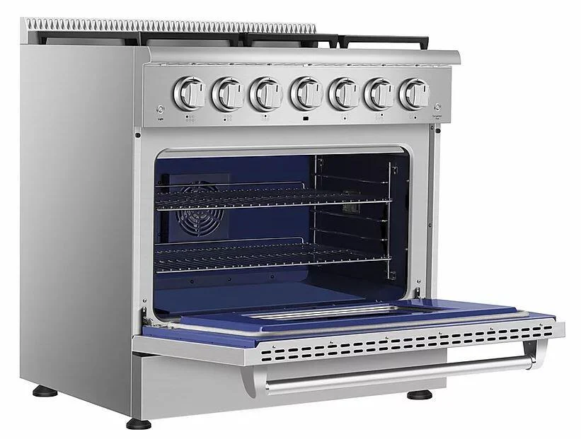 Empava 36-Inch Slide-In Single Oven Gas Range in Stainless Steel  (EMPV-36GR04) - Image 4