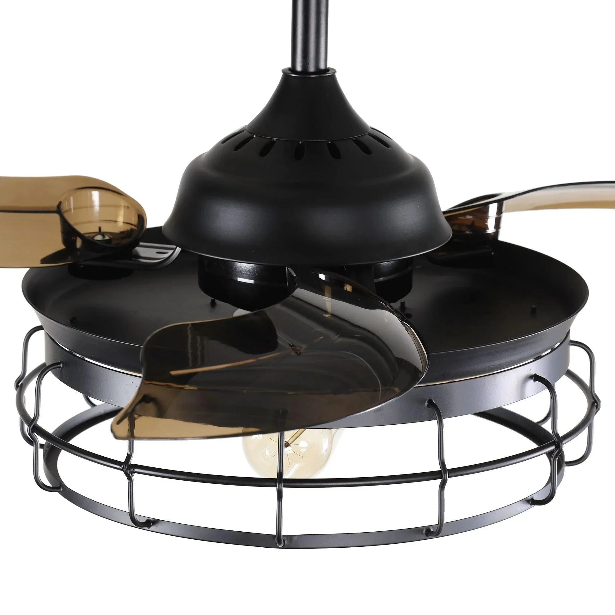 Parrot Uncle 36-Inch Pickett Industrial Downrod Mount Ceiling Fan with Lighting and Remote Control (F3504QQ110V) - Image 10
