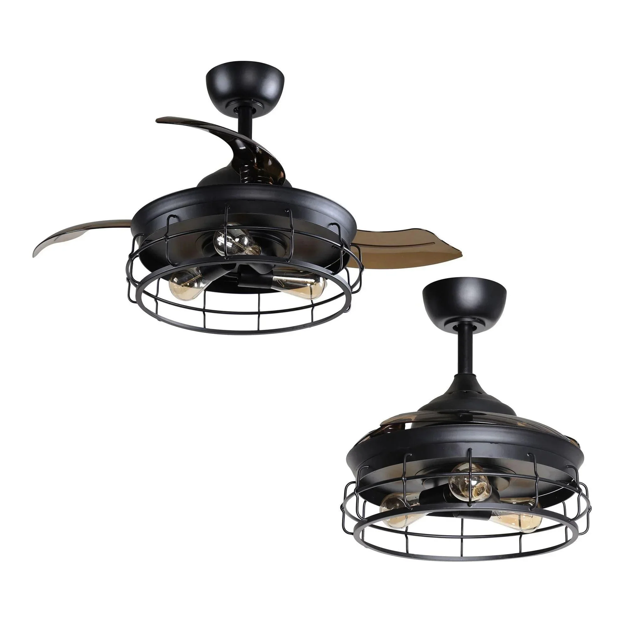 Parrot Uncle 36-Inch Pickett Industrial Downrod Mount Ceiling Fan with Lighting and Remote Control (F3504QQ110V) - Image 8