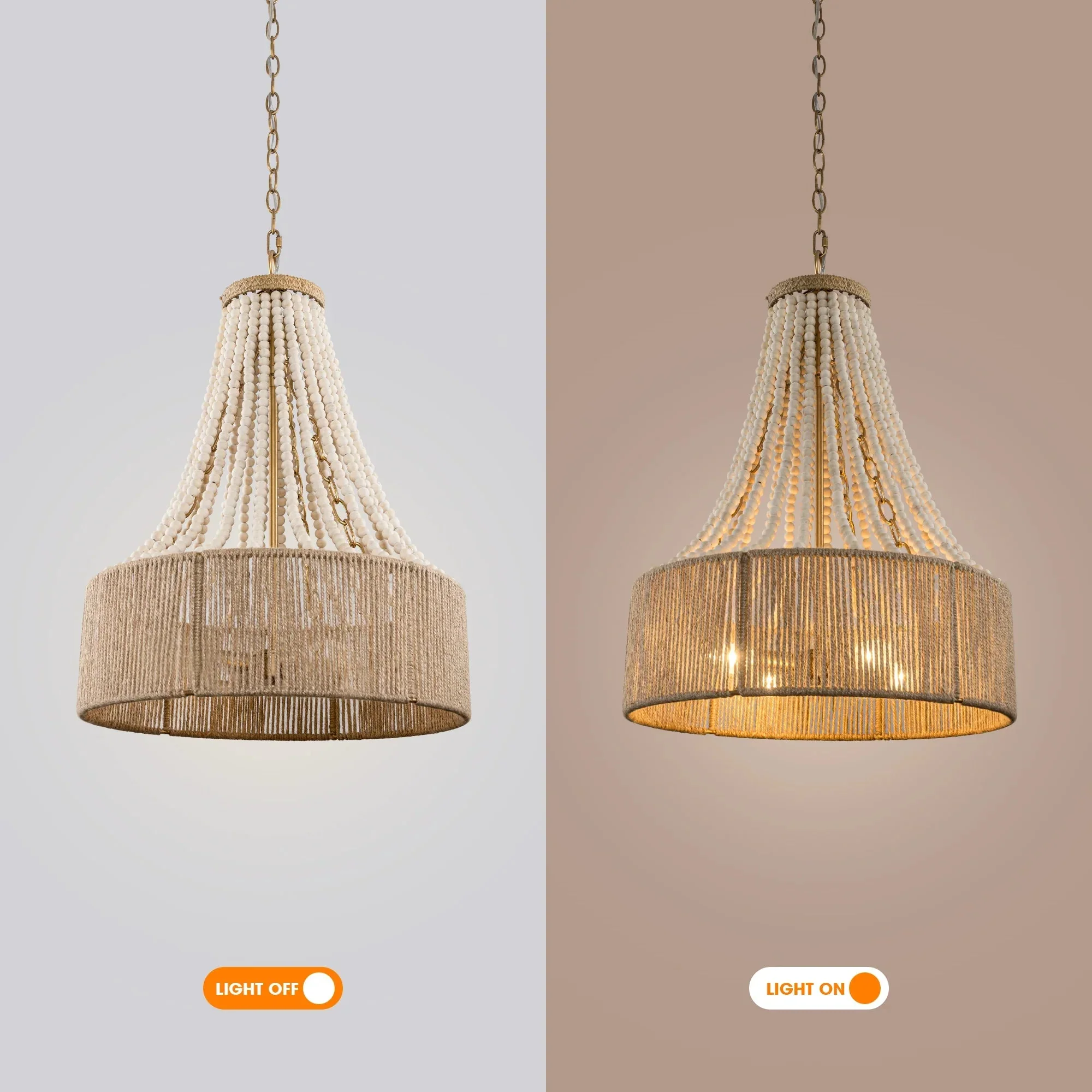 Parrot Uncle 4-Light Golden Farmhouse Dry Rated Chandelier (BBW9738-4) - Image 5