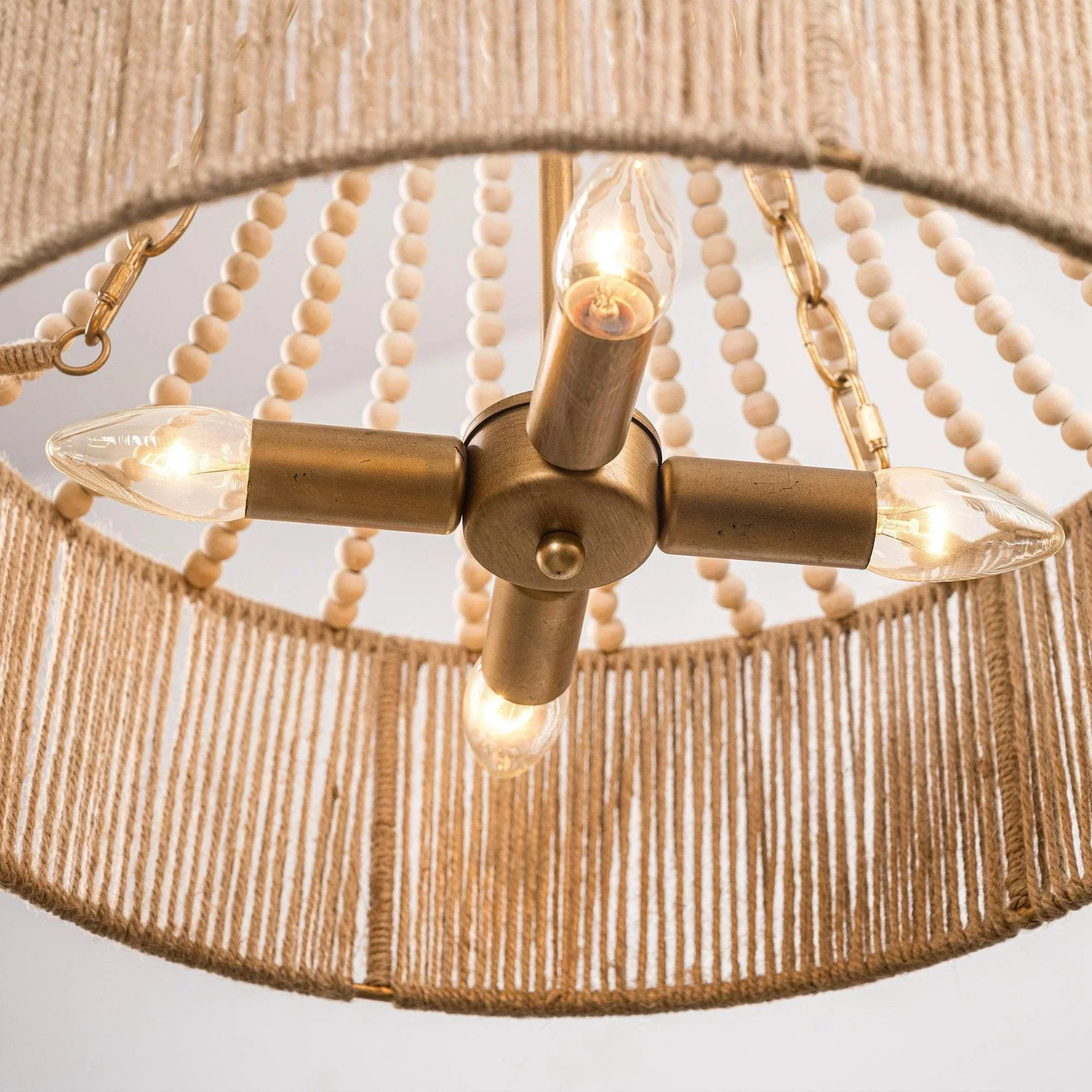 Parrot Uncle 4-Light Golden Farmhouse Dry Rated Chandelier (BBW9738-4) - Image 9